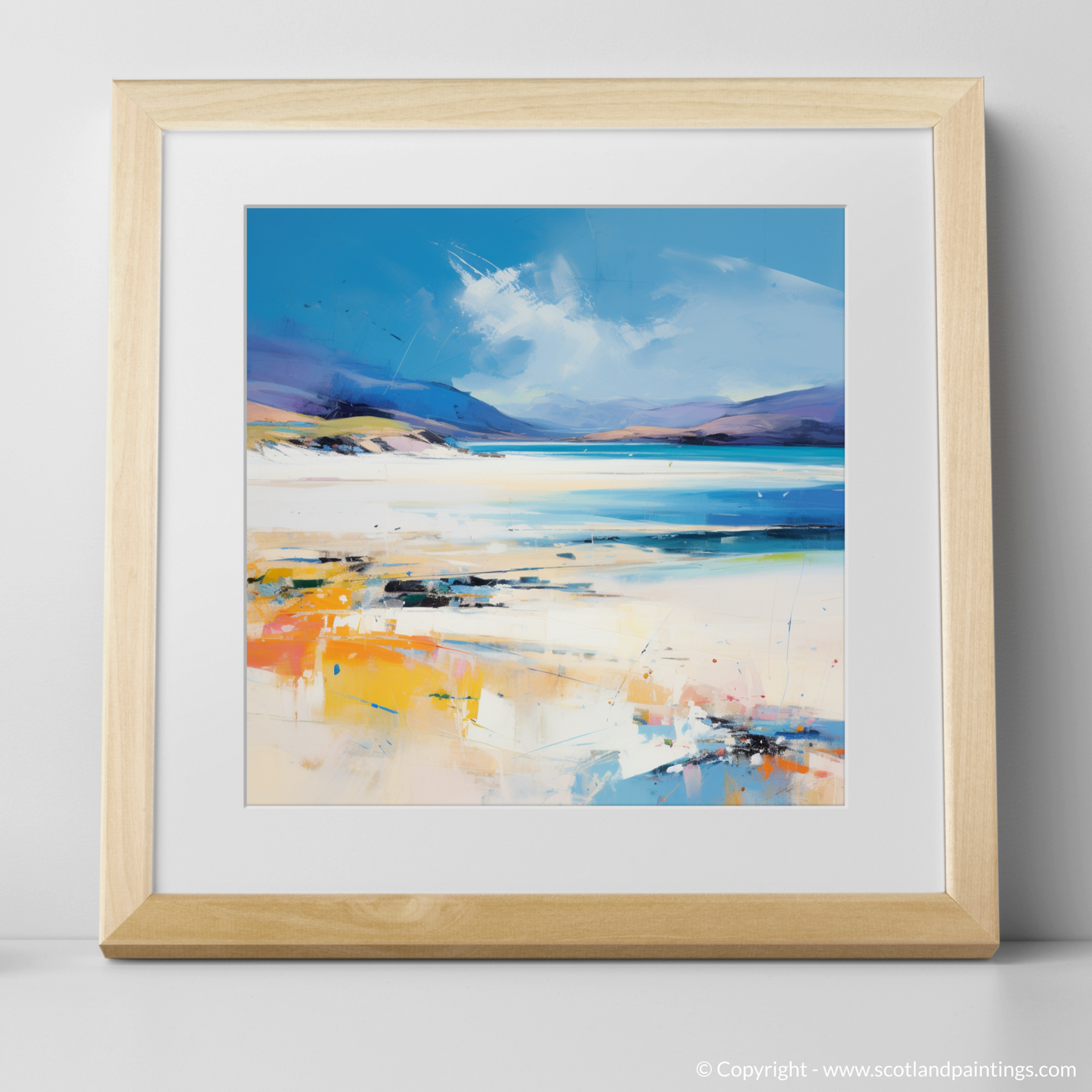 Art Print of Luskentyre Beach, Isle of Harris in summer with a natural frame