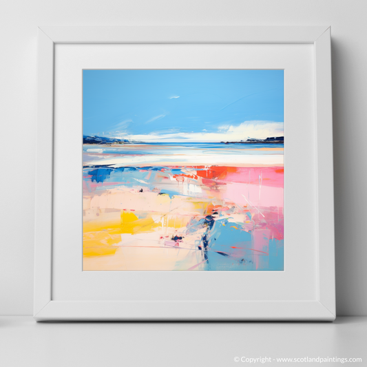 Art Print of Nairn Beach, Nairn in summer with a white frame