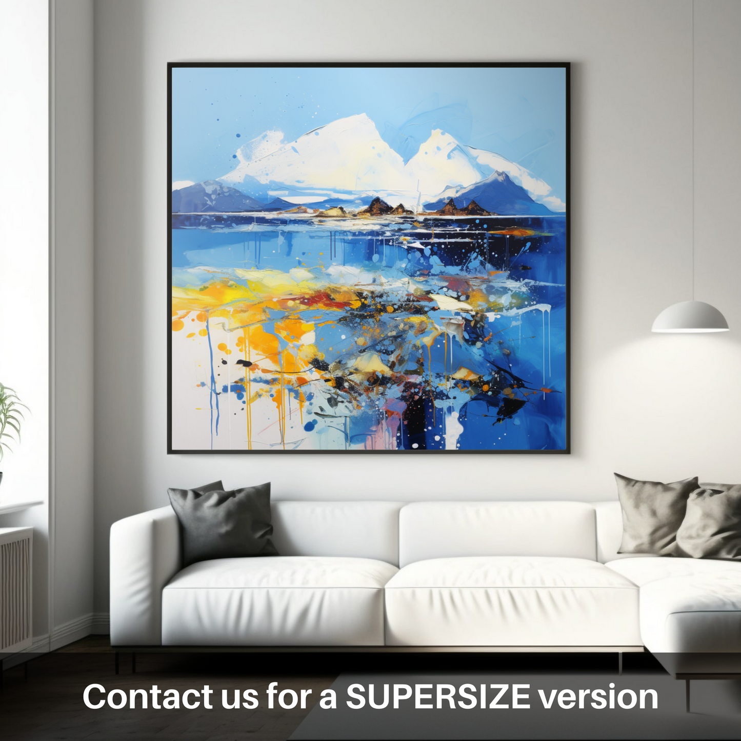 Painting and Art Print of Isle of Arran, Firth of Clyde in summer. Summer Symphony: Abstract Essence of Arran and Clyde.