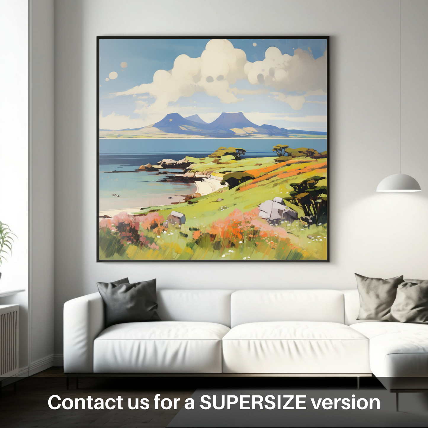 Painting and Art Print of Isle of Arran, Firth of Clyde in summer. Summer Essence of Isle of Arran.