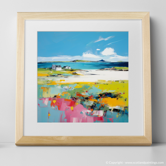 Art Print of Isle of Tiree, Inner Hebrides in summer with a natural frame