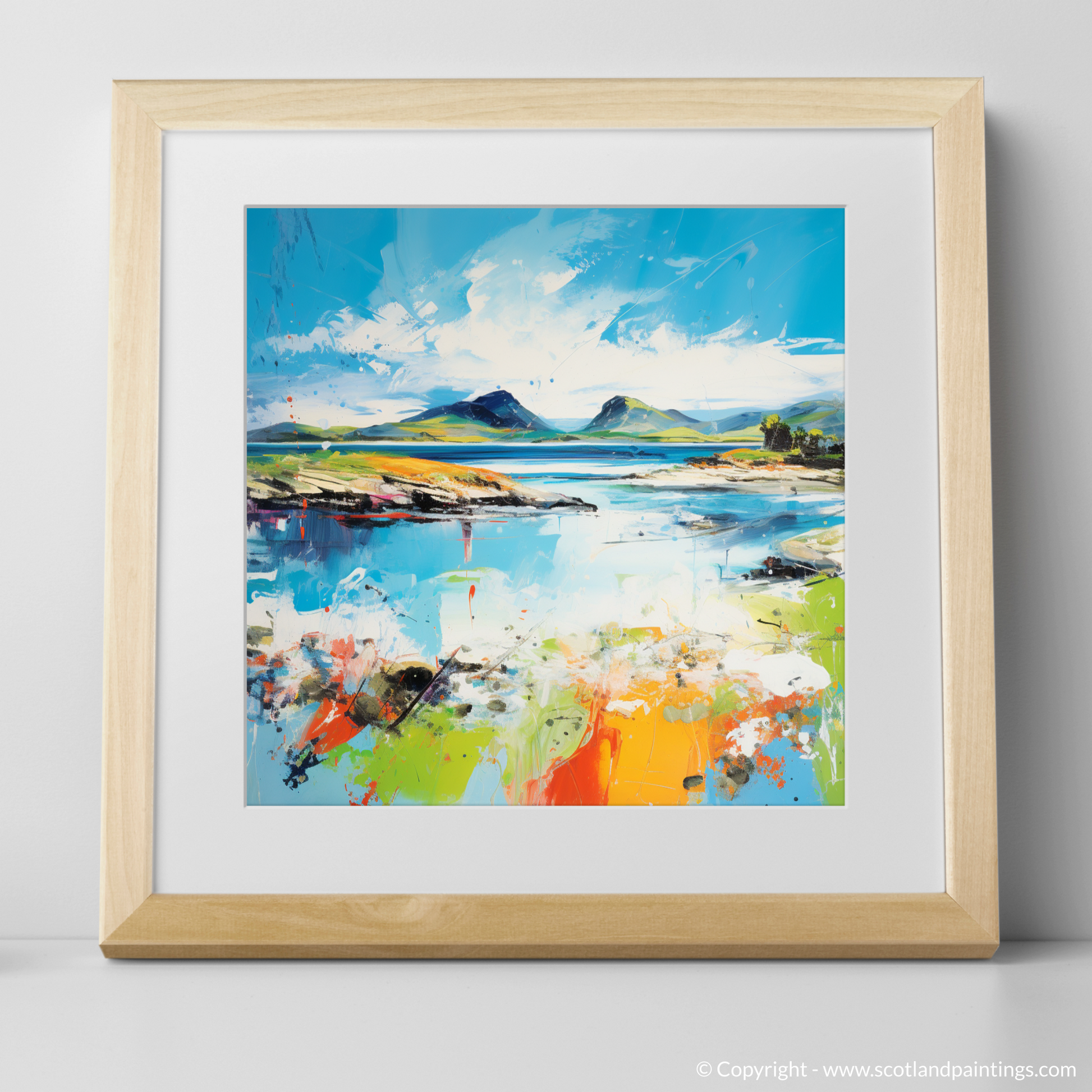 Art Print of Isle of Ulva, Inner Hebrides in summer with a natural frame