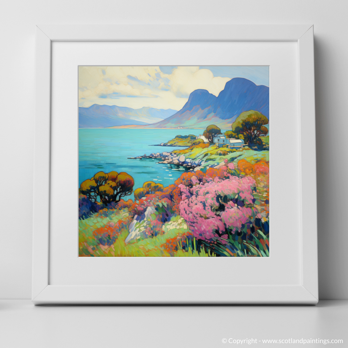 Art Print of Isle of Raasay, Inner Hebrides in summer with a white frame