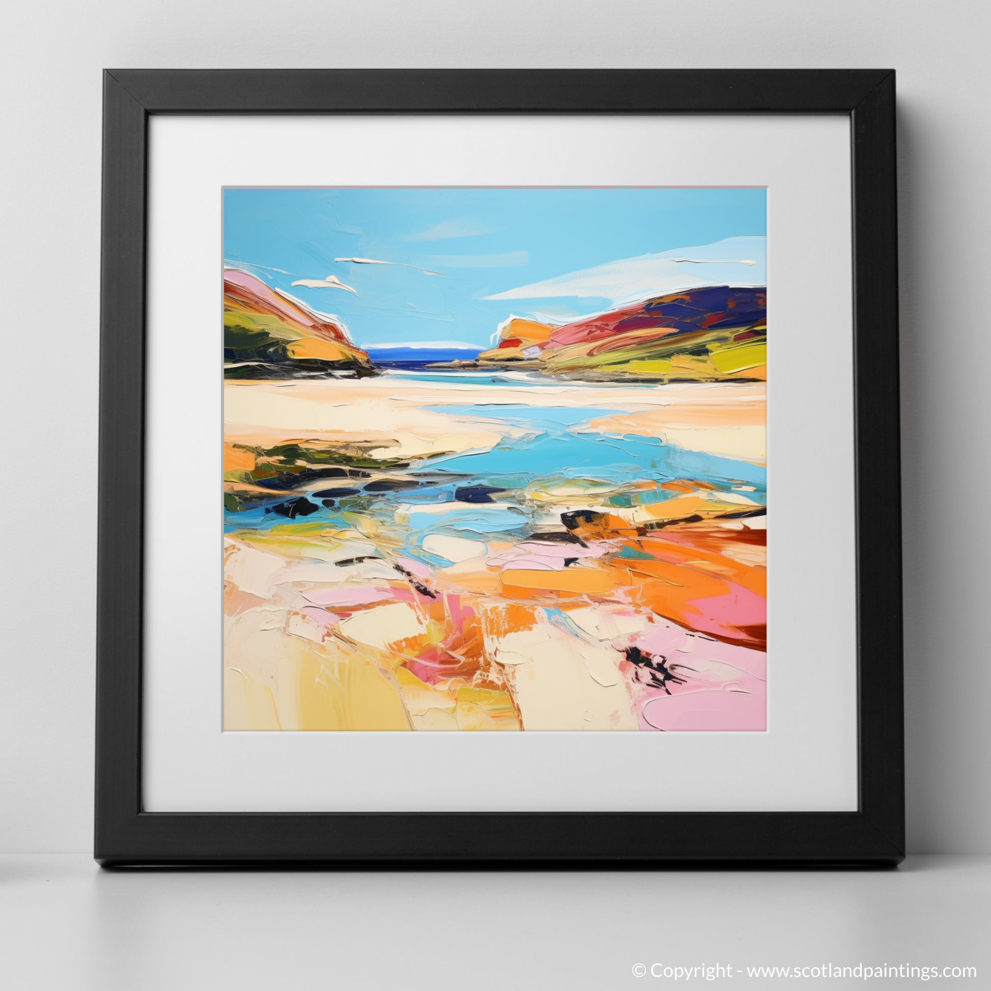 Art Print of Sandwood Bay, Sutherland in summer with a black frame
