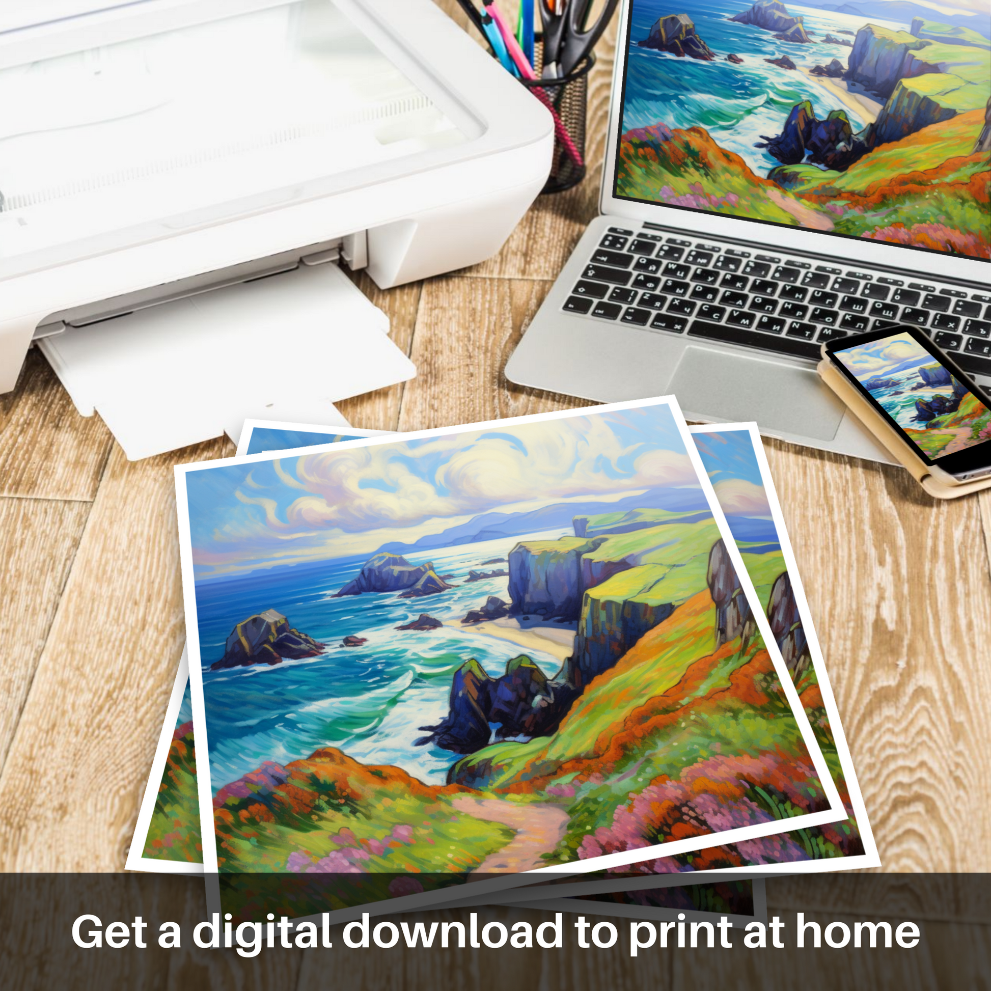 Downloadable and printable picture of Isle of Lewis, Outer Hebrides in summer