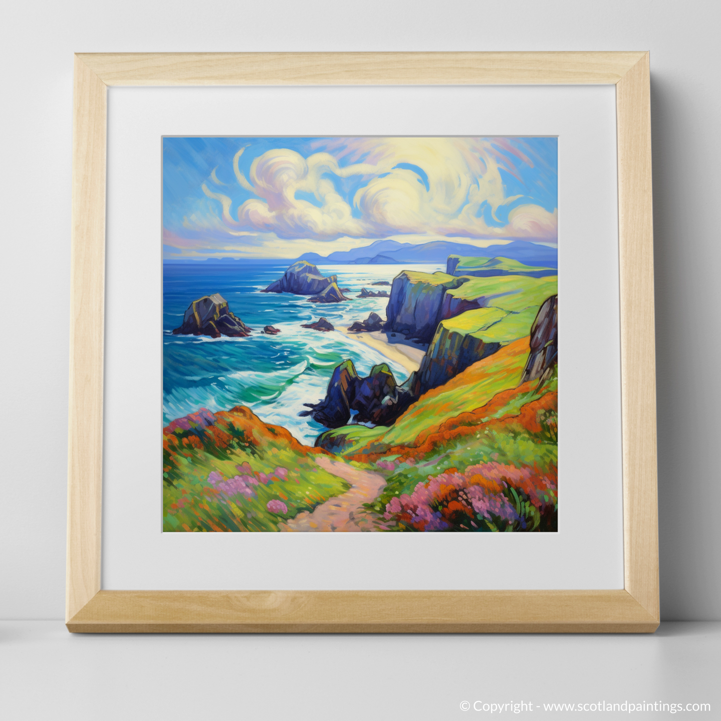 Art Print of Isle of Lewis, Outer Hebrides in summer with a natural frame