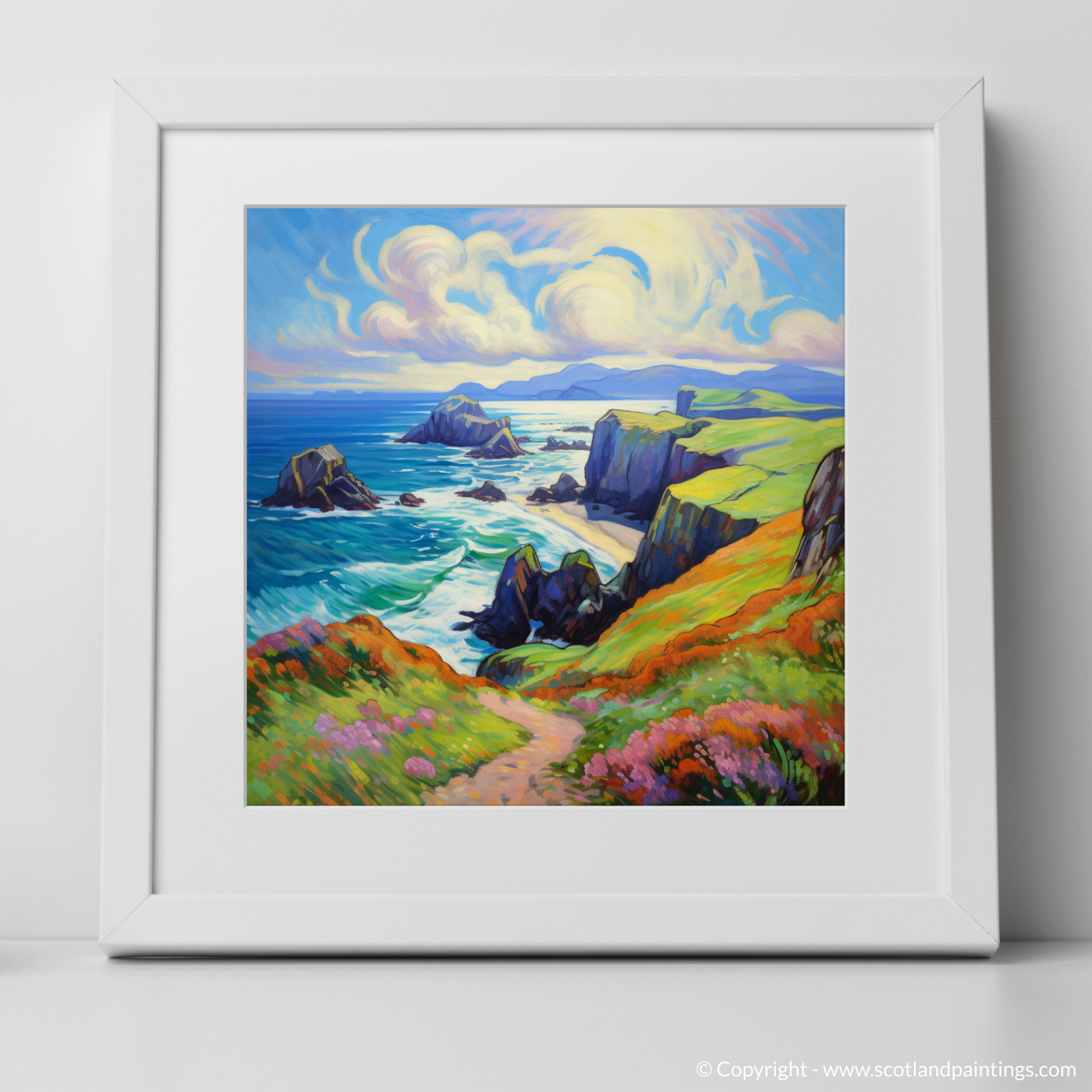 Art Print of Isle of Lewis, Outer Hebrides in summer with a white frame