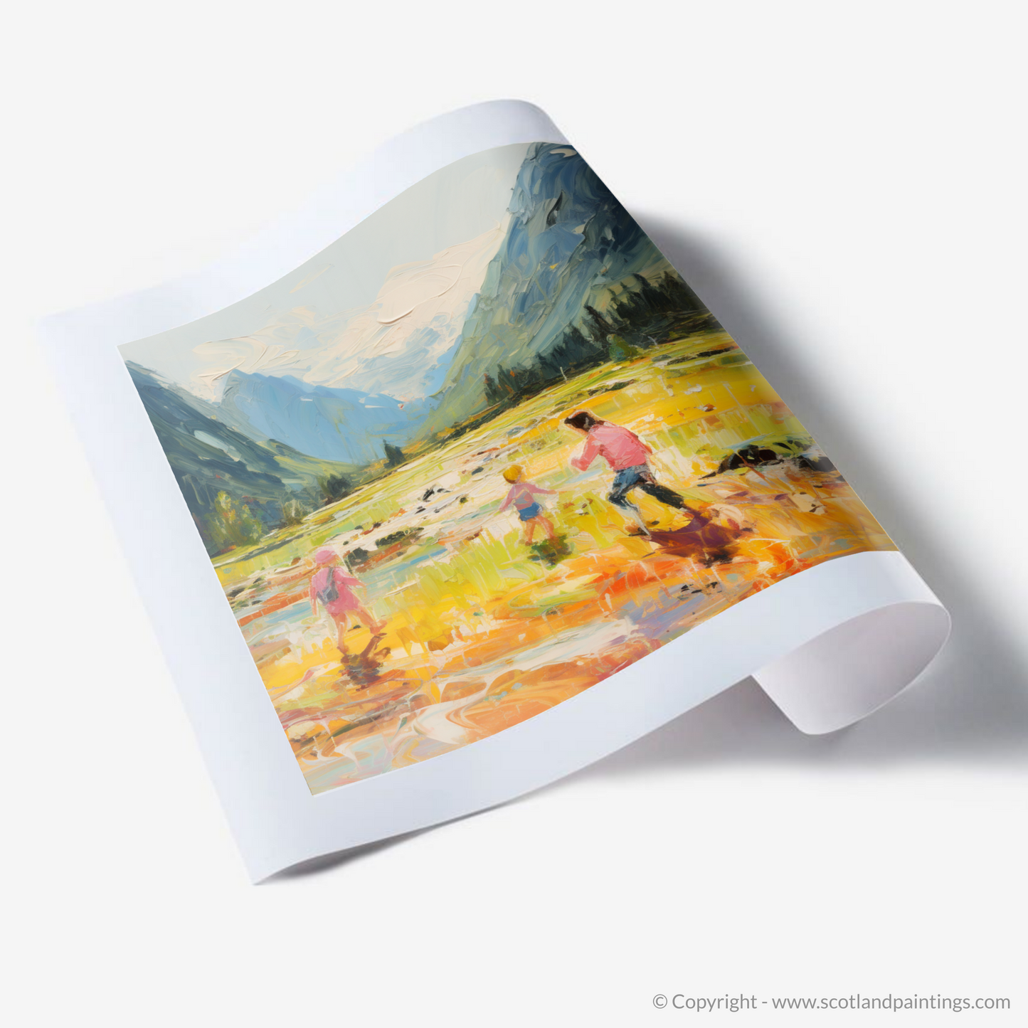 Art Print of Children playing in Glencoe during summer