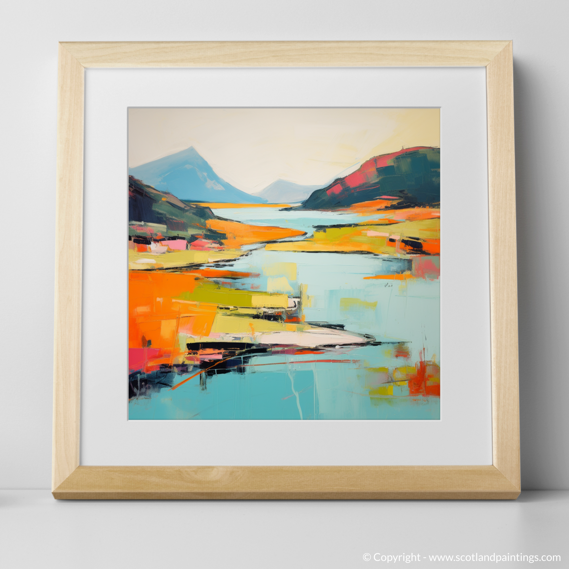 Art Print of Loch Morar, Highlands in summer with a natural frame