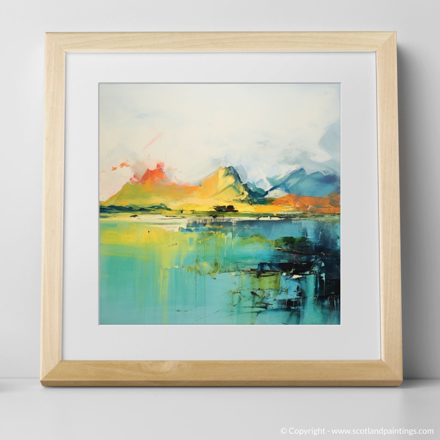 Art Print of Isle of Raasay, Inner Hebrides in summer with a natural frame
