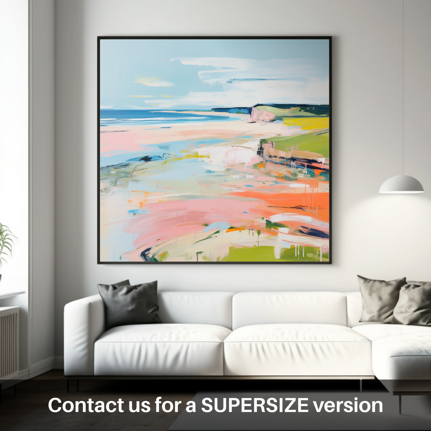 Painting and Art Print of Lunan Bay, Angus in summer. Lunan Bay Summer Symphony.