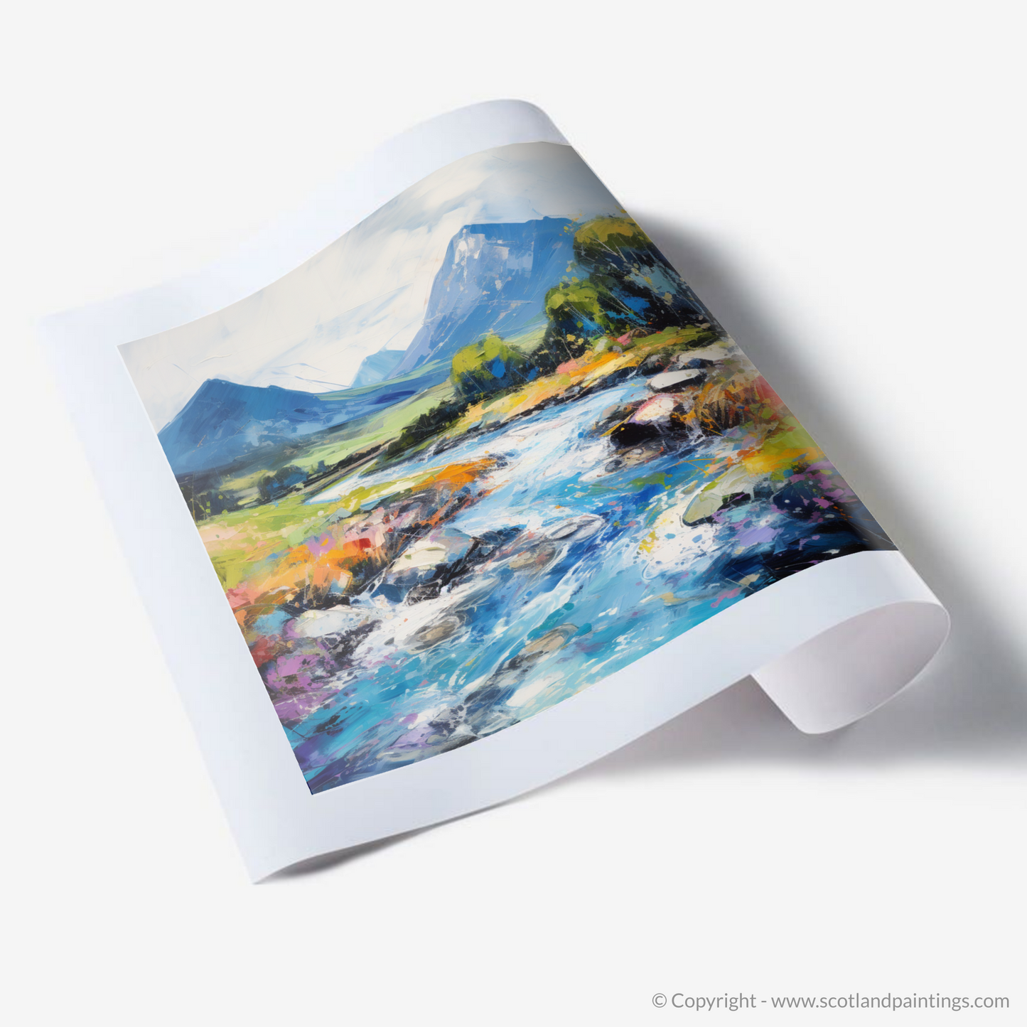 Art Print of River Etive, Argyll and Bute in summer