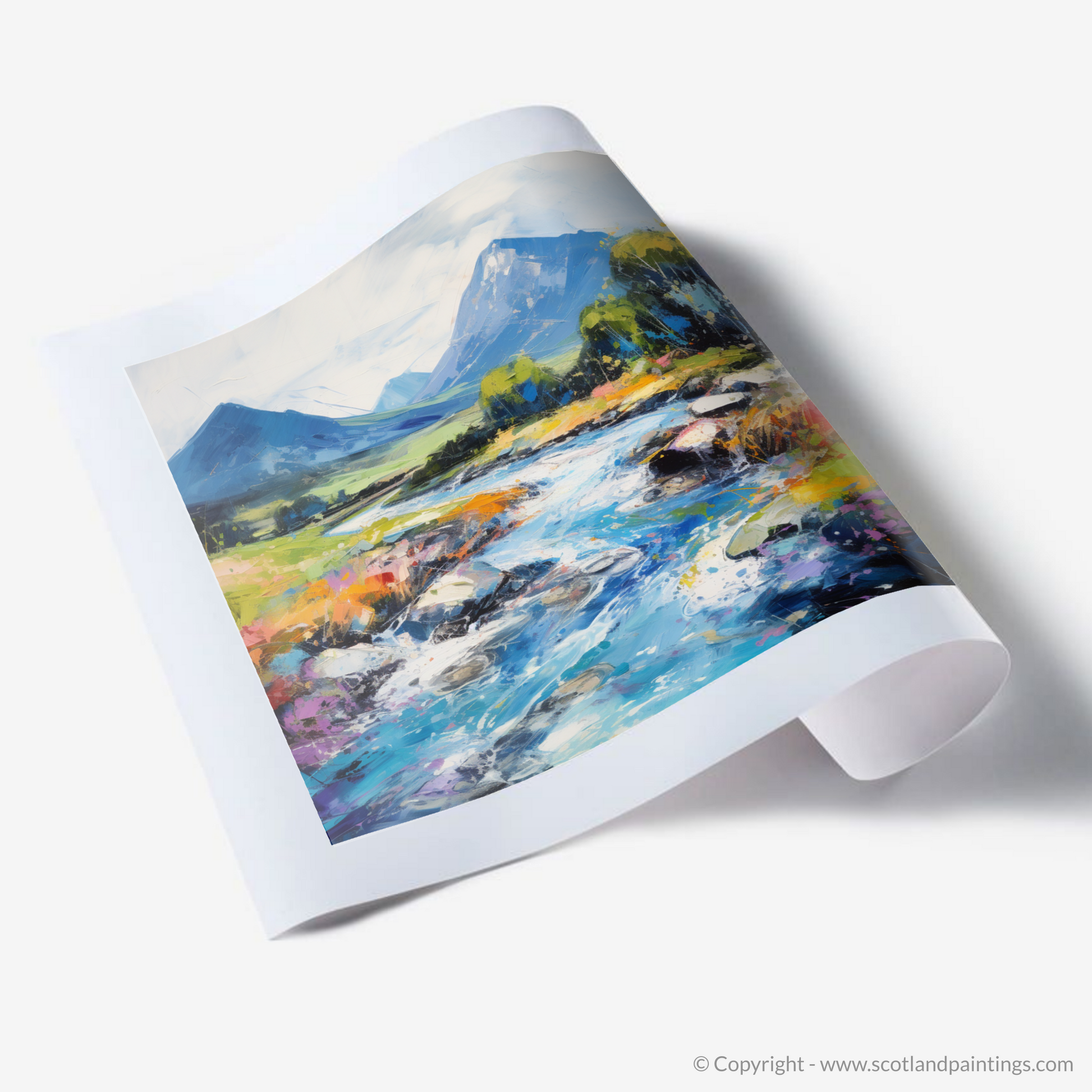 Art Print of River Etive, Argyll and Bute in summer