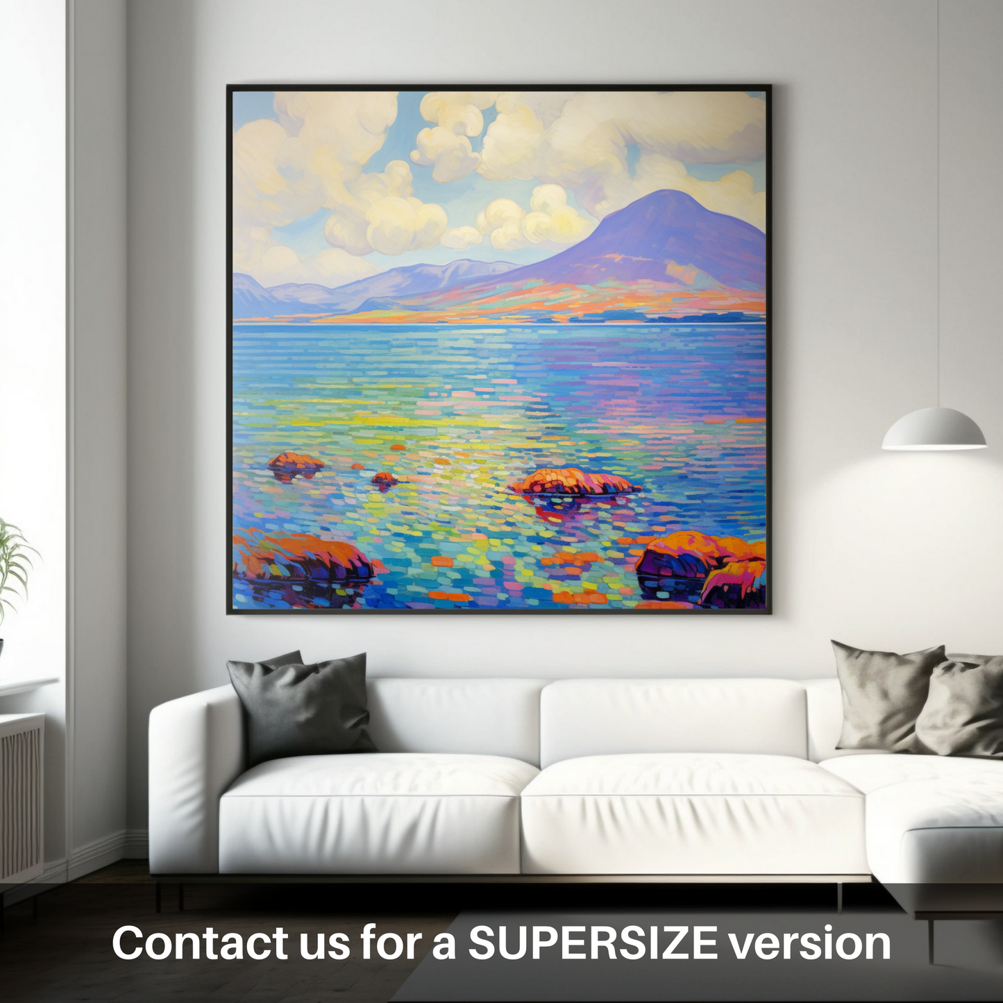 Painting and Art Print of Isle of Arran, Firth of Clyde in summer. Summer Serenity on the Isle of Arran.
