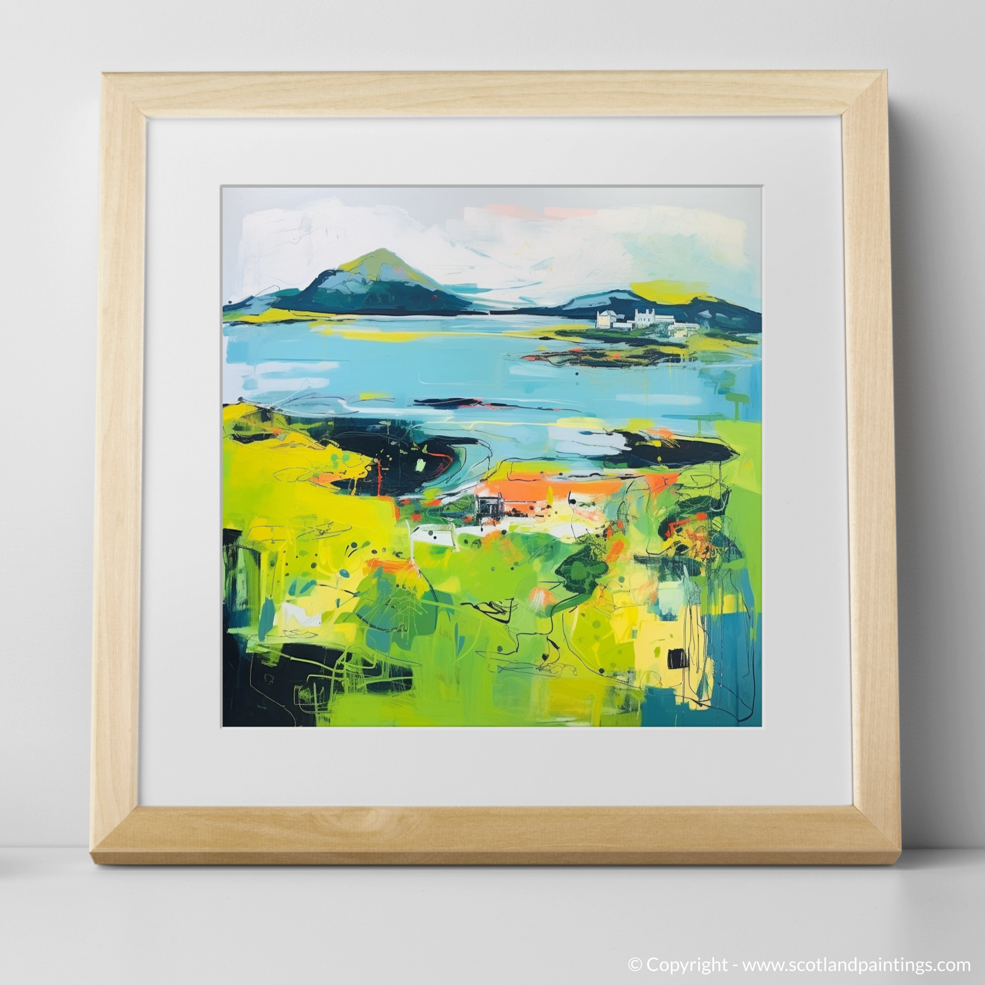 Art Print of Isle of Ulva, Inner Hebrides in summer with a natural frame
