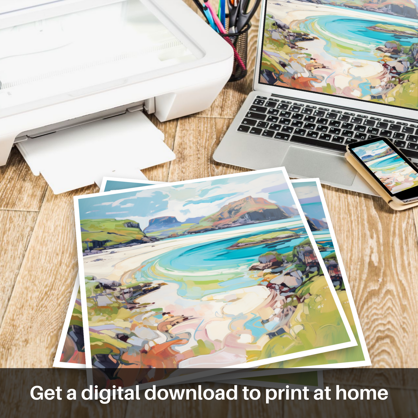 Calgary Bay Summer Vibrance: A Modern Ode to the Isle of Mull