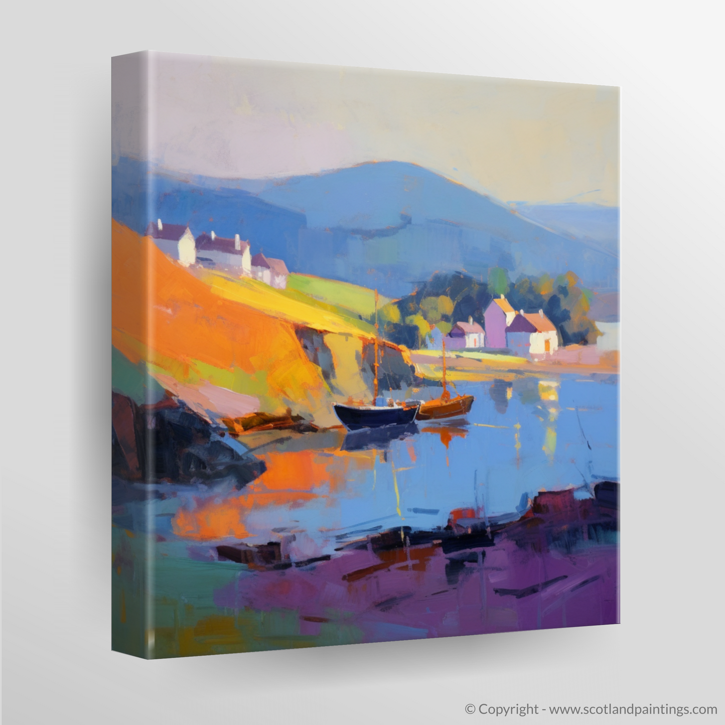 Golden Serenity: An Expressionist Homage to Findochty Harbour