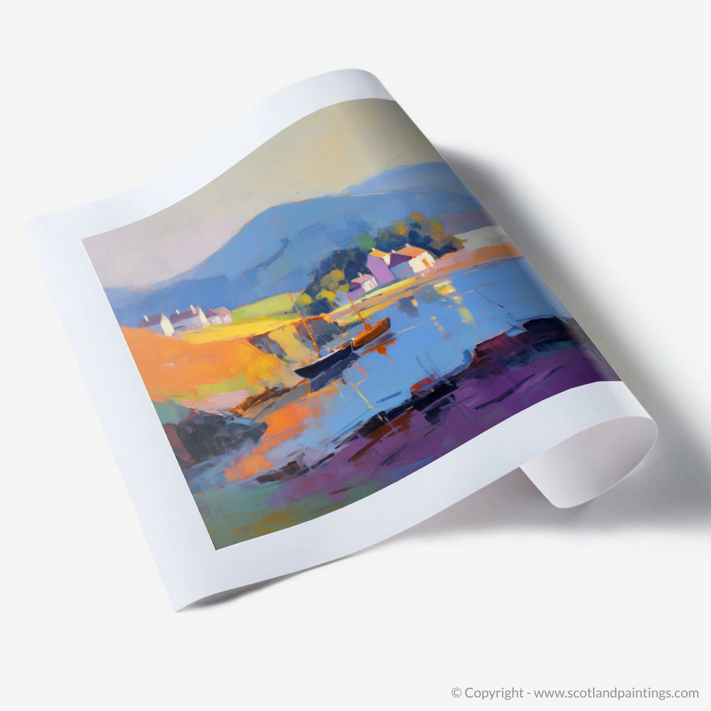 Golden Serenity: An Expressionist Homage to Findochty Harbour