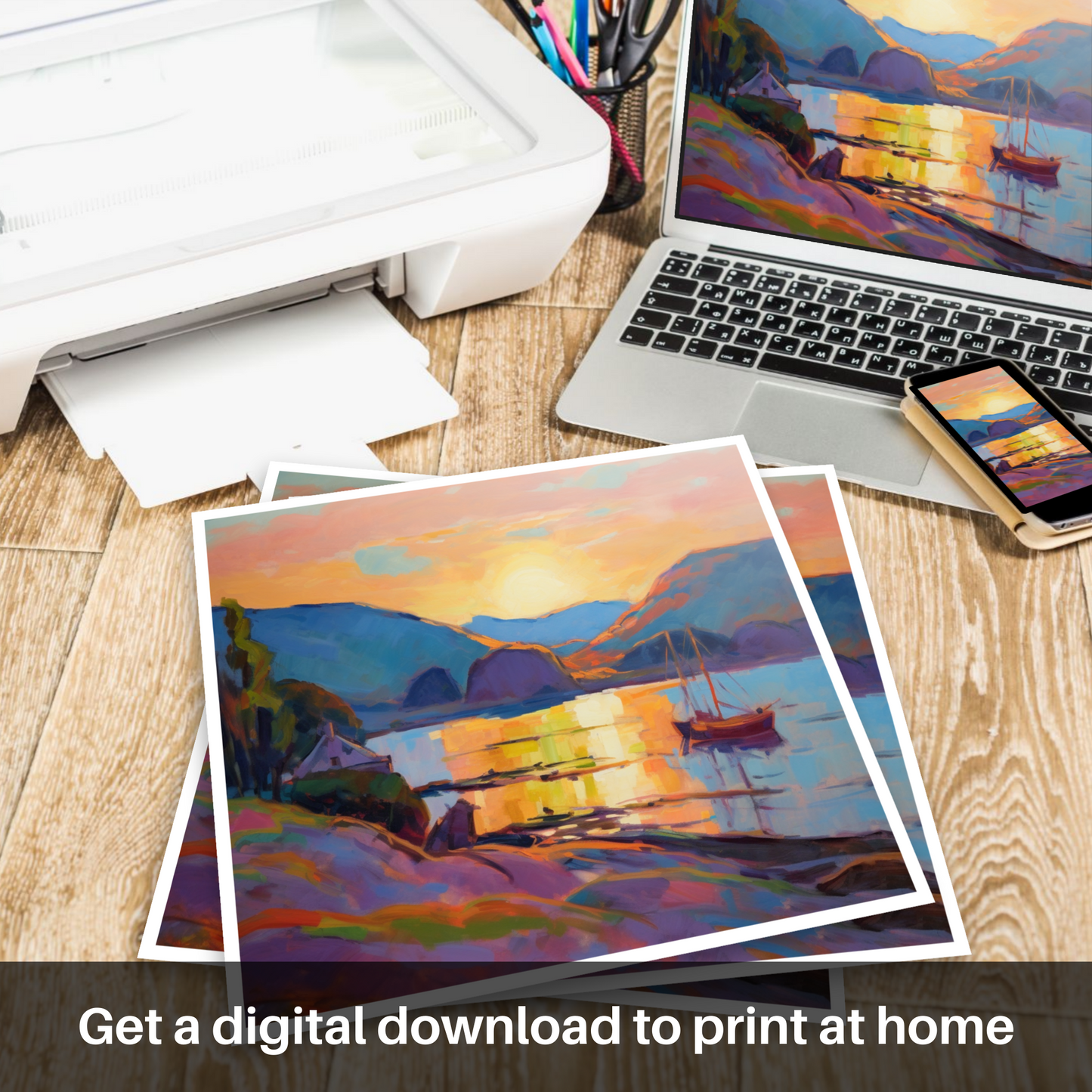 Balmaha Harbour at Sunset: A Fauvist Masterpiece