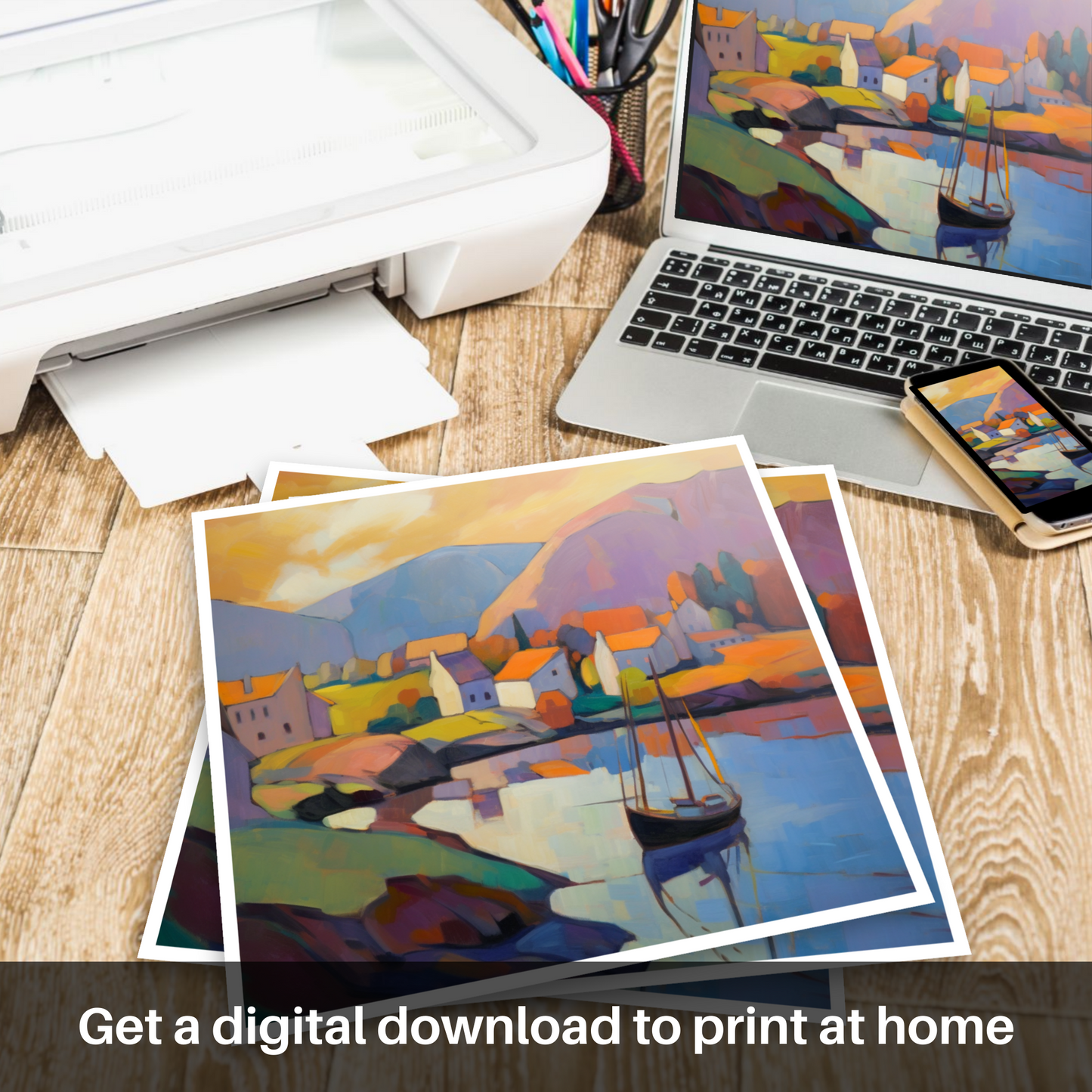 Cubist Golden Hour at Port Ellen Harbour