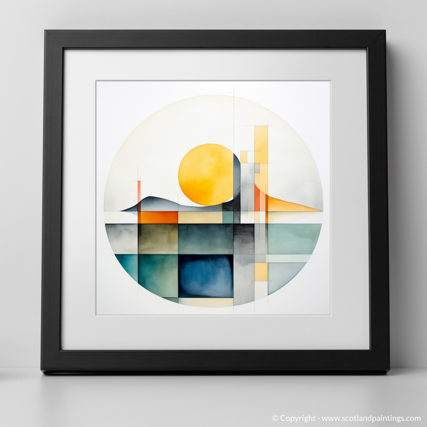 Sunset Glow over Tranquil Loch Morar - A Modern Minimalist Interpretation