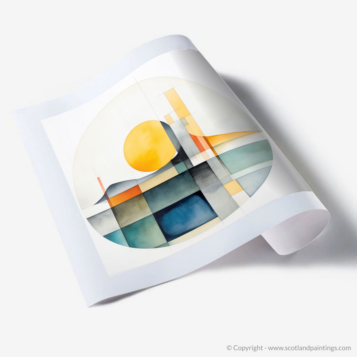 Sunset Glow over Tranquil Loch Morar - A Modern Minimalist Interpretation