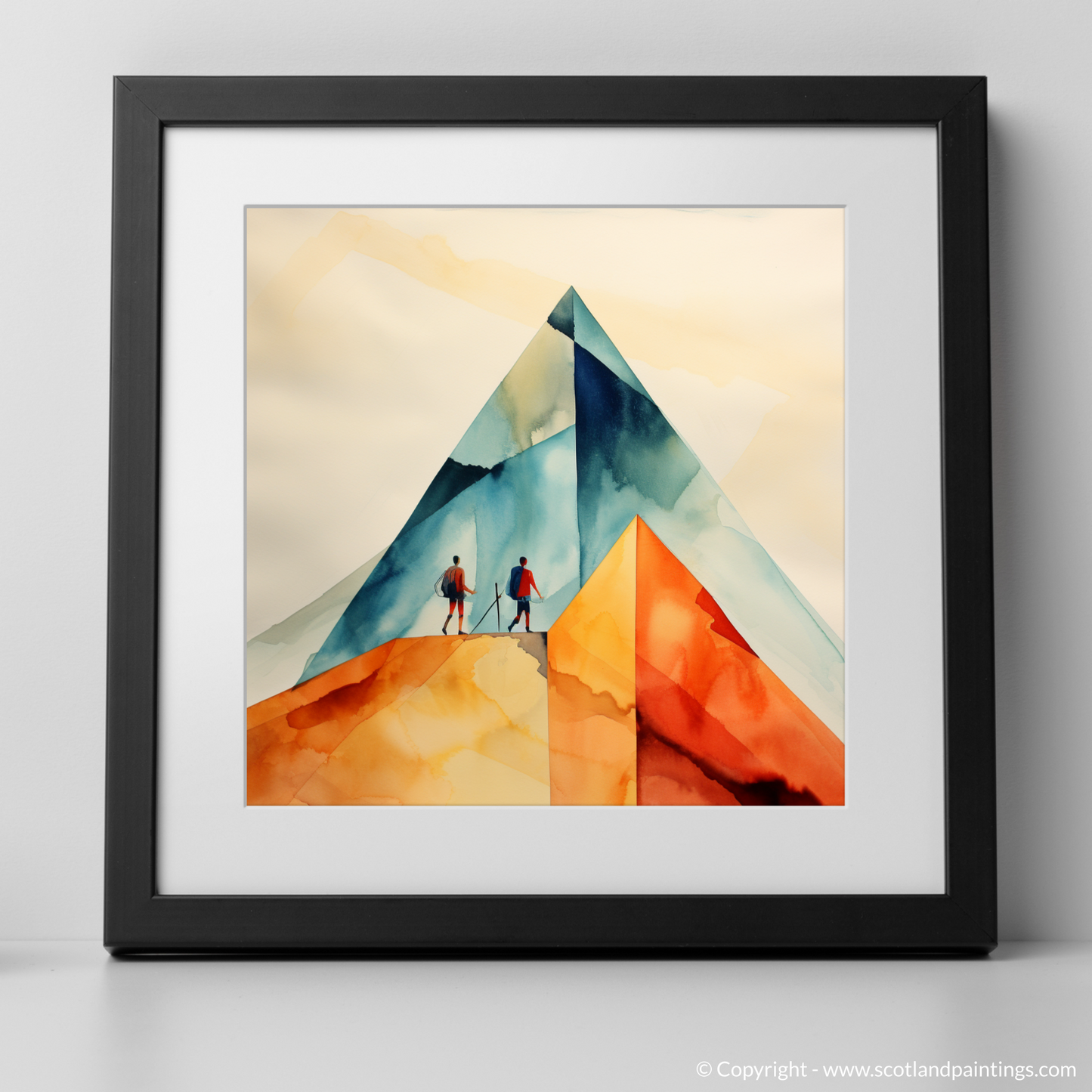 Hikers in Glencoe: A Minimalist Homage to the Scottish Highlands