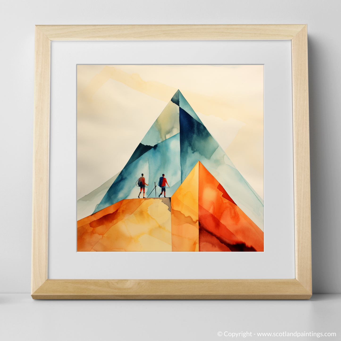 Hikers in Glencoe: A Minimalist Homage to the Scottish Highlands