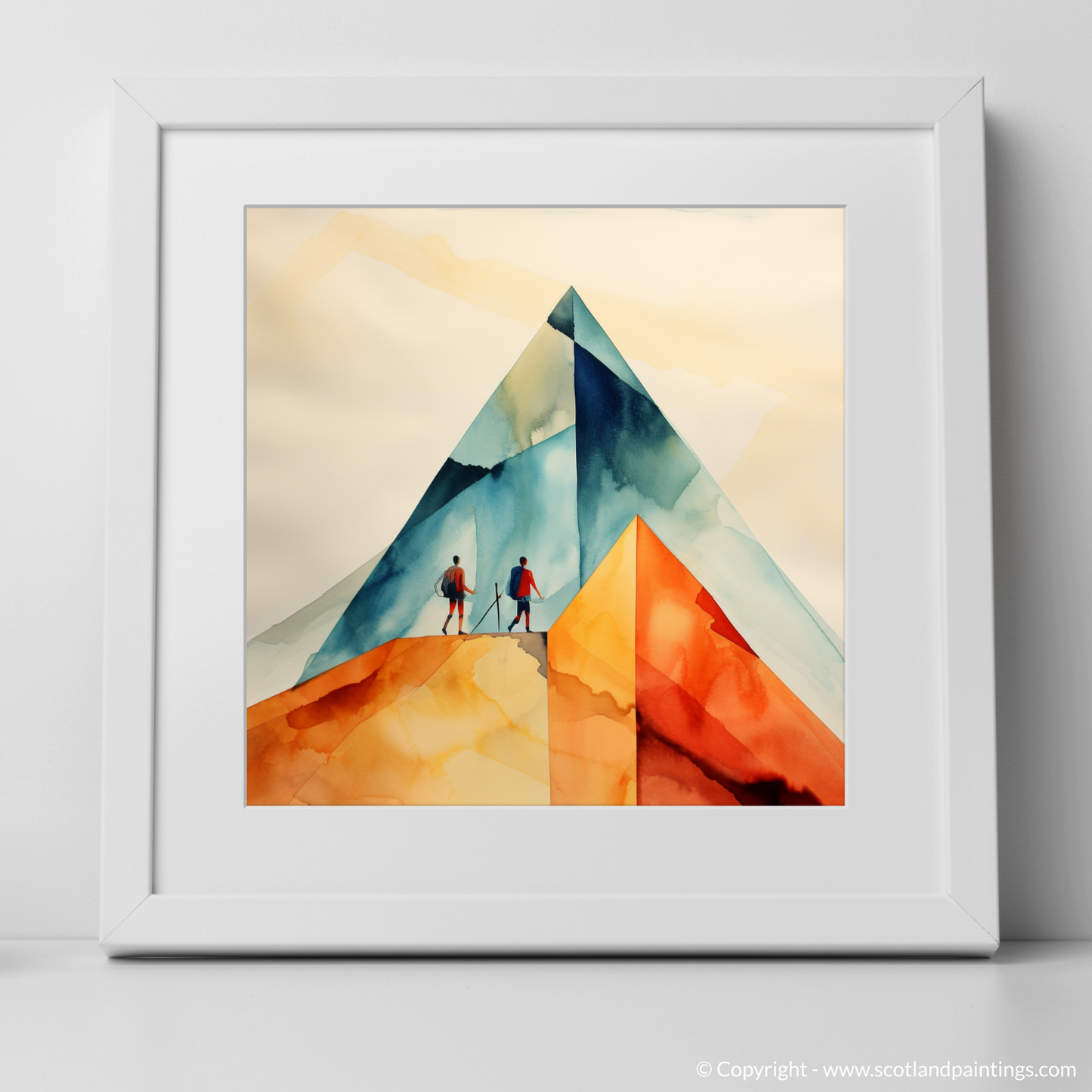 Hikers in Glencoe: A Minimalist Homage to the Scottish Highlands