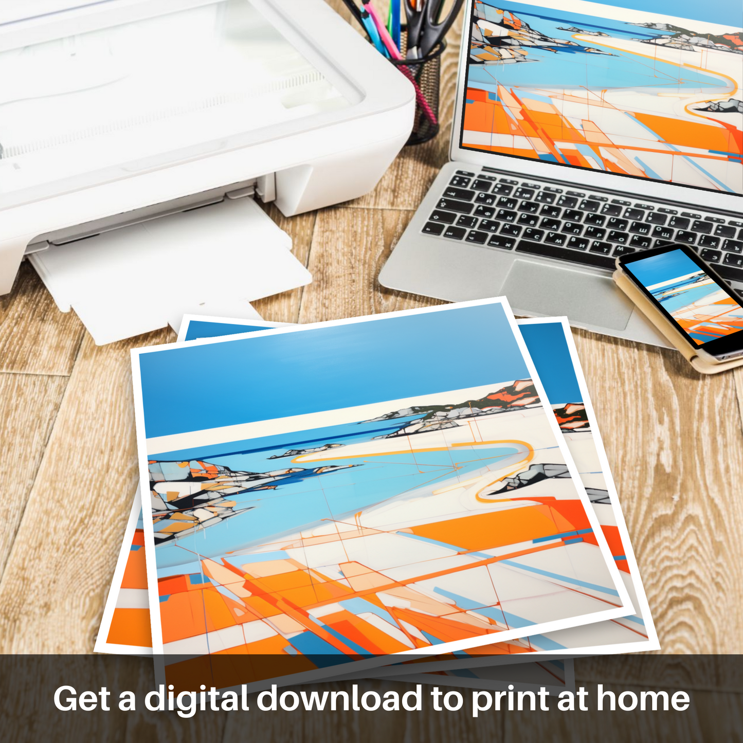 Achmelvich Beach Essence: Minimalist Serenity in Geometric Splendour