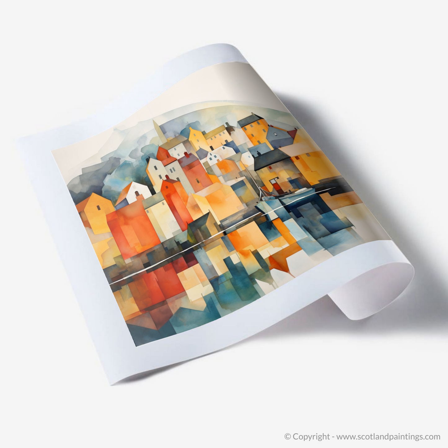 Portree Harbour Essence: A Modern Minimalist Symphony