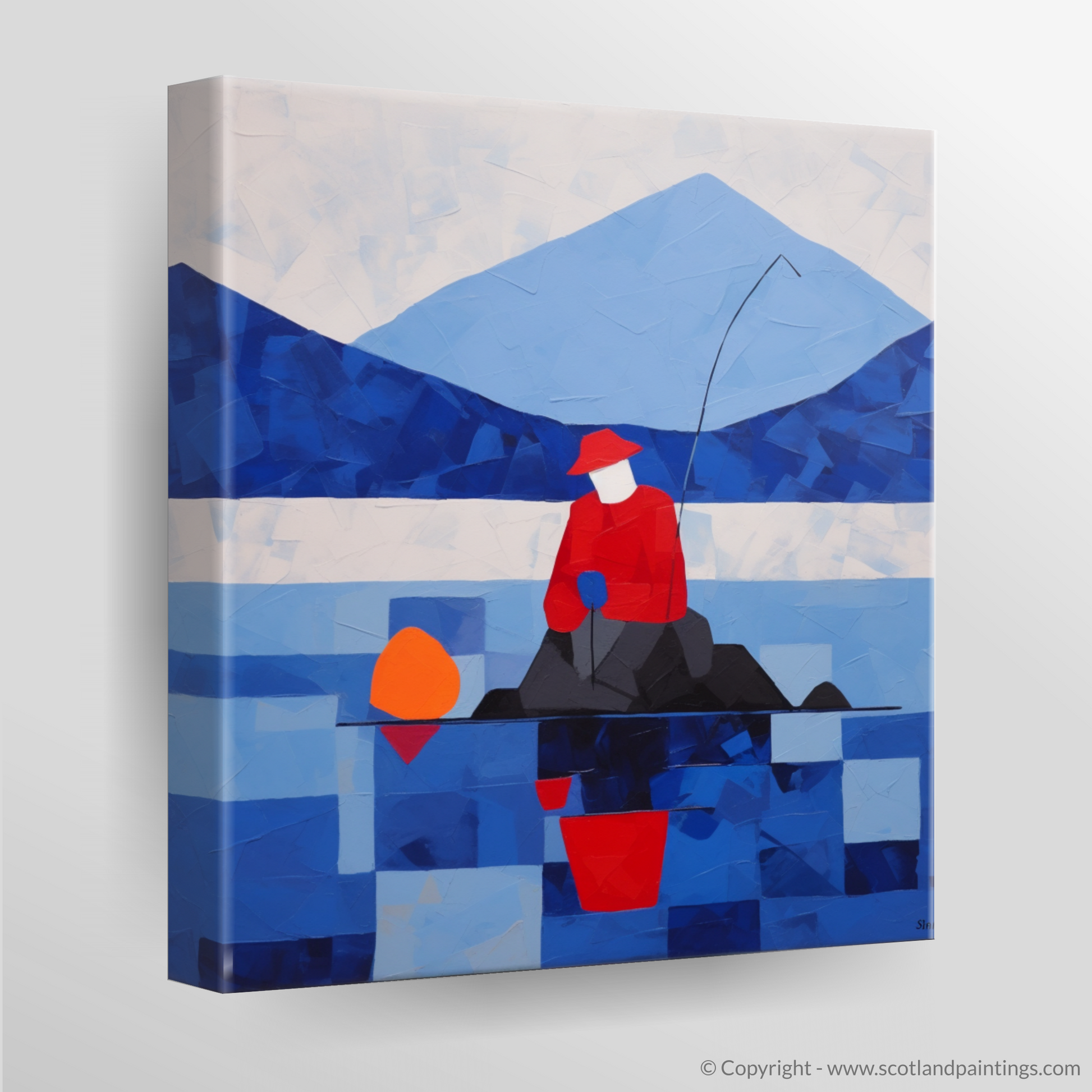 Canvas Print of A man fishing in Loch Lomond