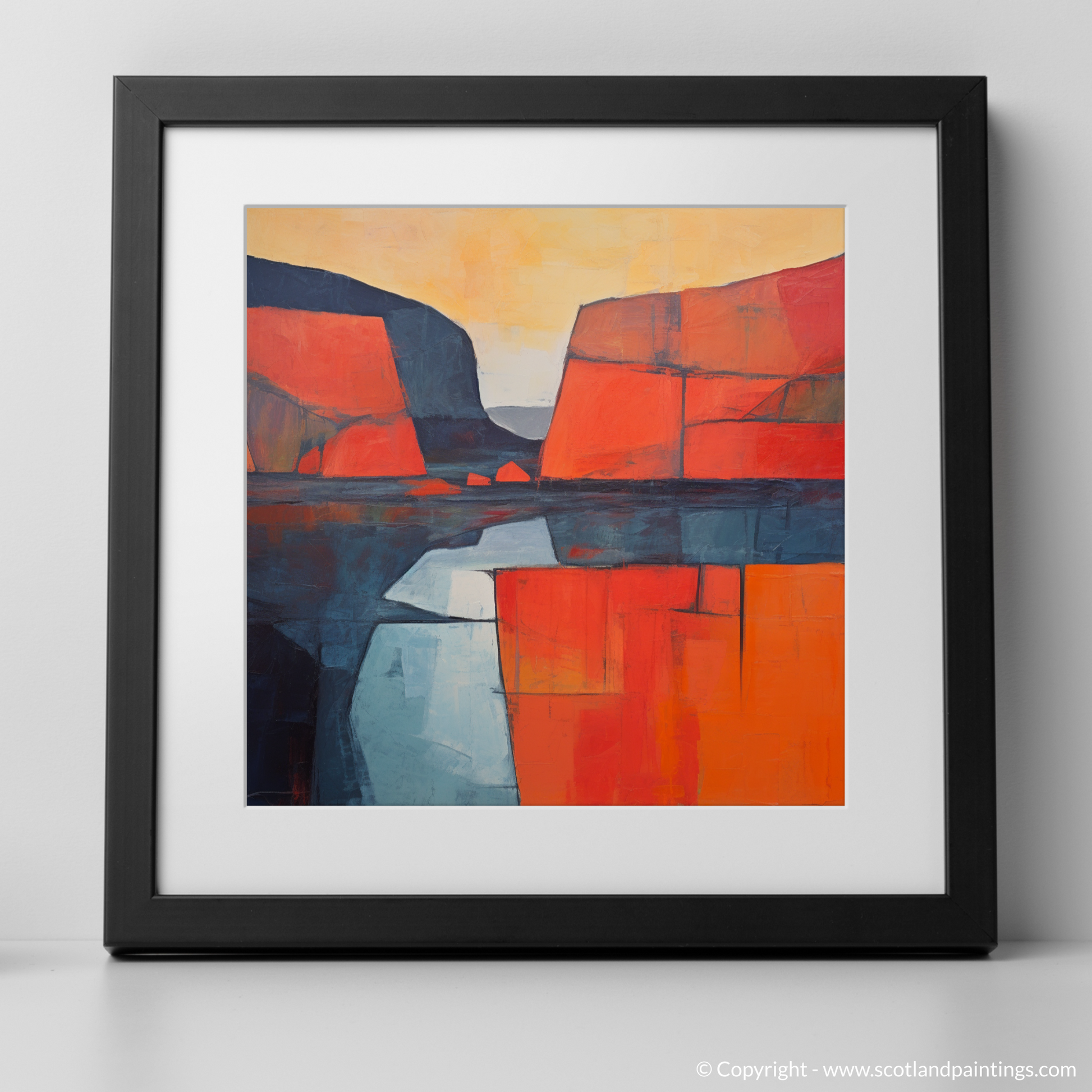 Art Print of A loch in Scotland with a black frame