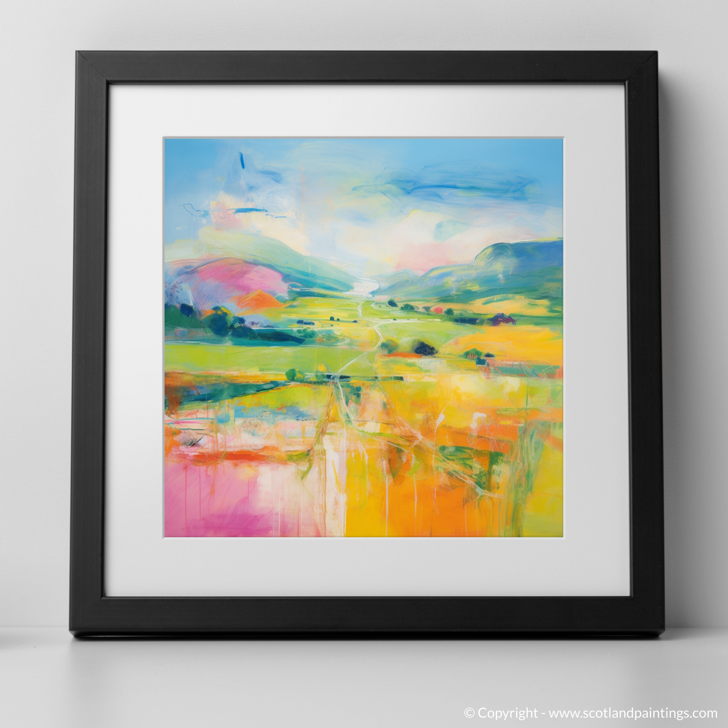 Painting and Art Print of Glendevon, Perth and Kinross in summer. Summer Symphony in Glendevon.
