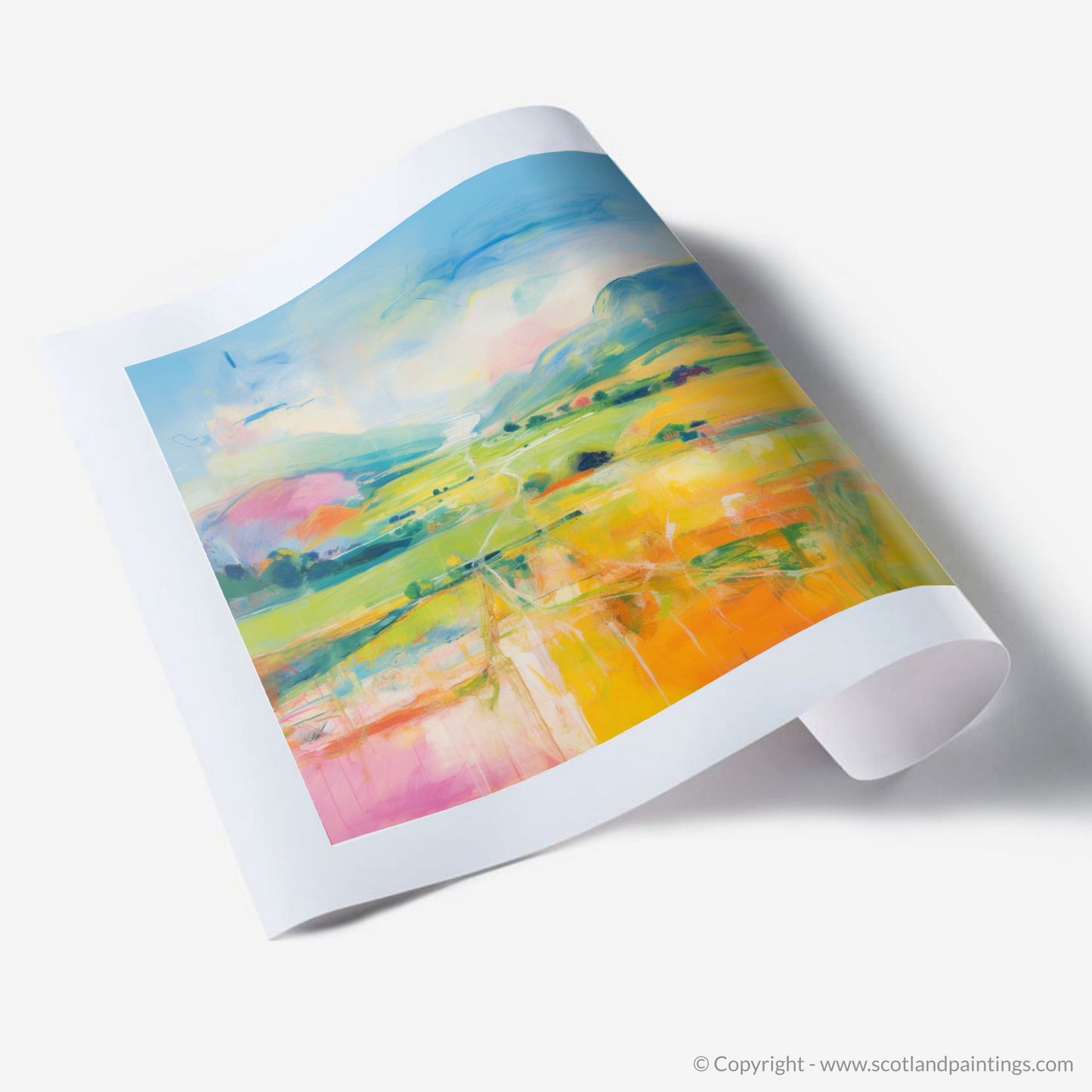 Painting and Art Print of Glendevon, Perth and Kinross in summer. Summer Symphony in Glendevon.