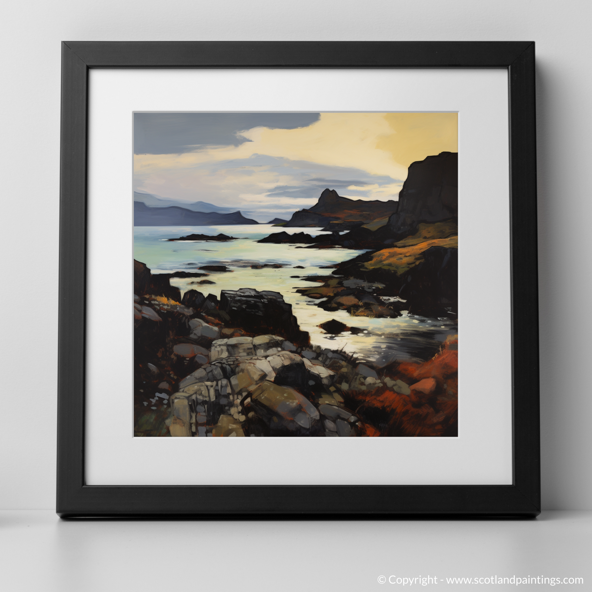 Art Print of Isle of Canna, Inner Hebrides with a black frame