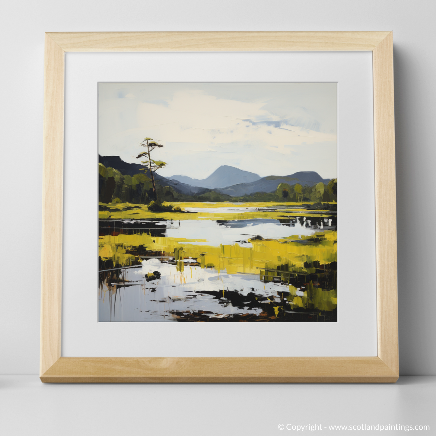 Art Print of Loch Ard, Stirling in summer with a natural frame