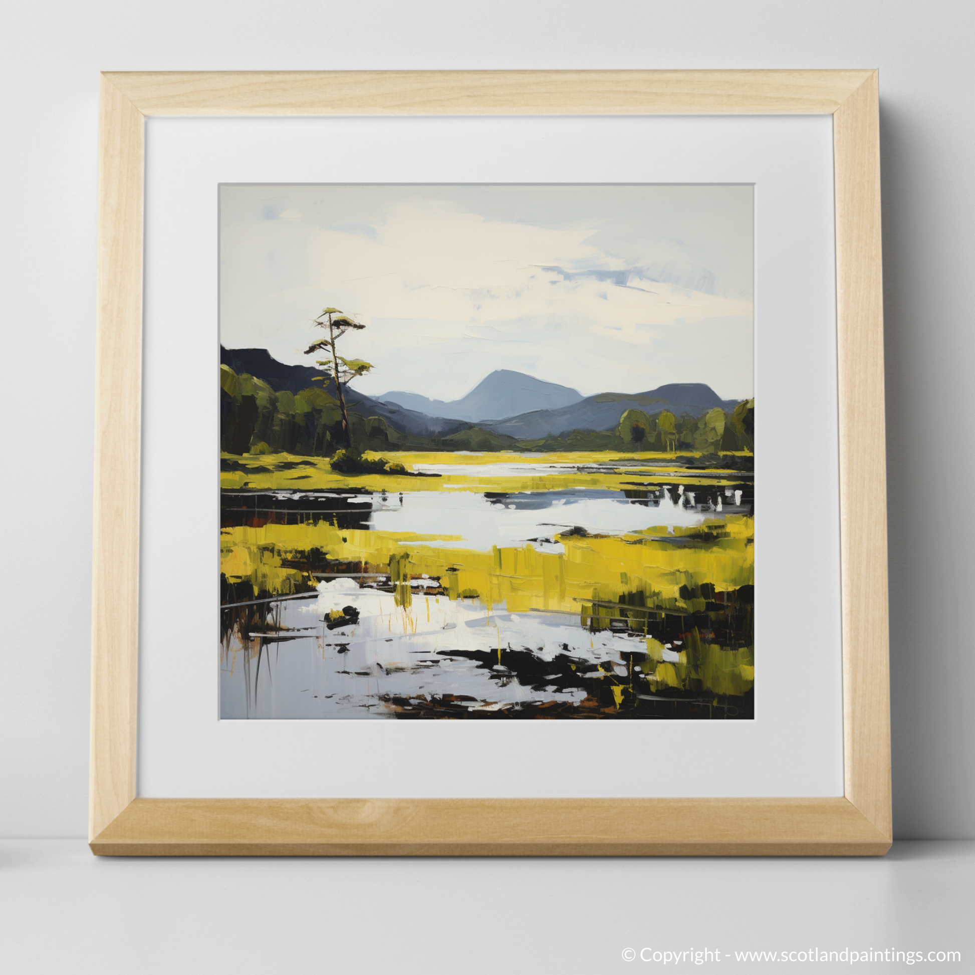 Art Print of Loch Ard, Stirling in summer with a natural frame