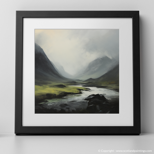 Art Print of Rolling fog in Glencoe with a black frame