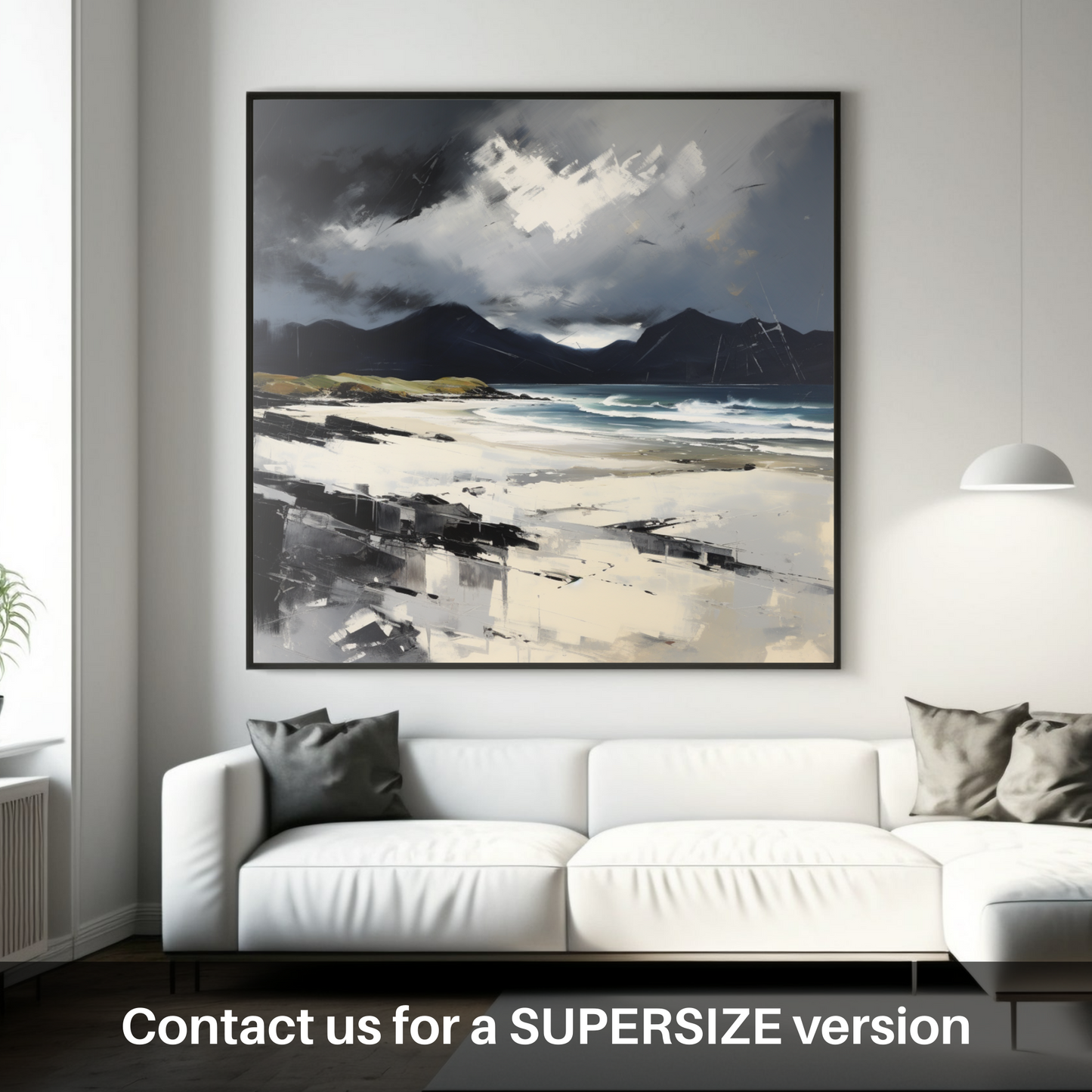Huge supersize print of Mellon Udrigle Beach with a stormy sky