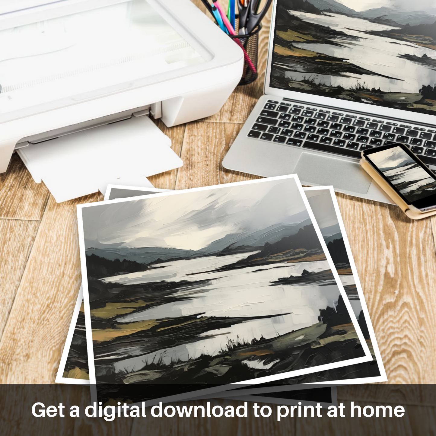 Downloadable and printable picture of Loch Doon, Ayrshire