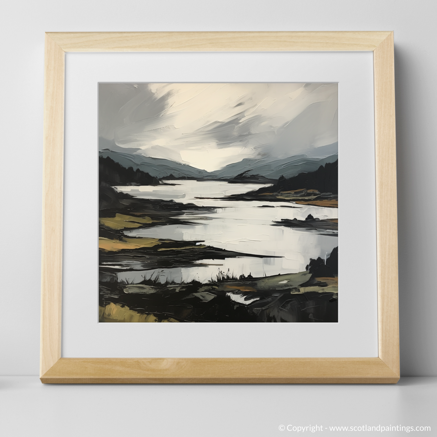 Art Print of Loch Doon, Ayrshire with a natural frame