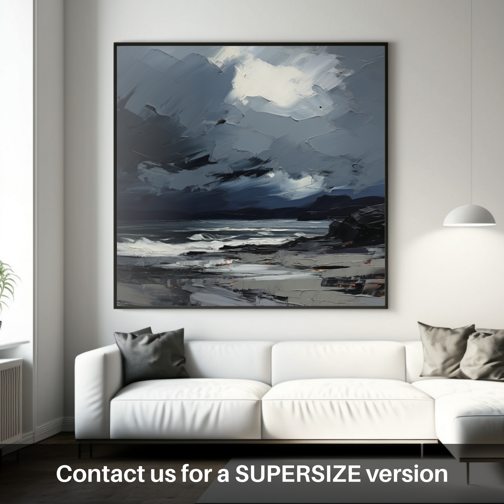 Huge supersize print of Seilebost Beach with a stormy sky