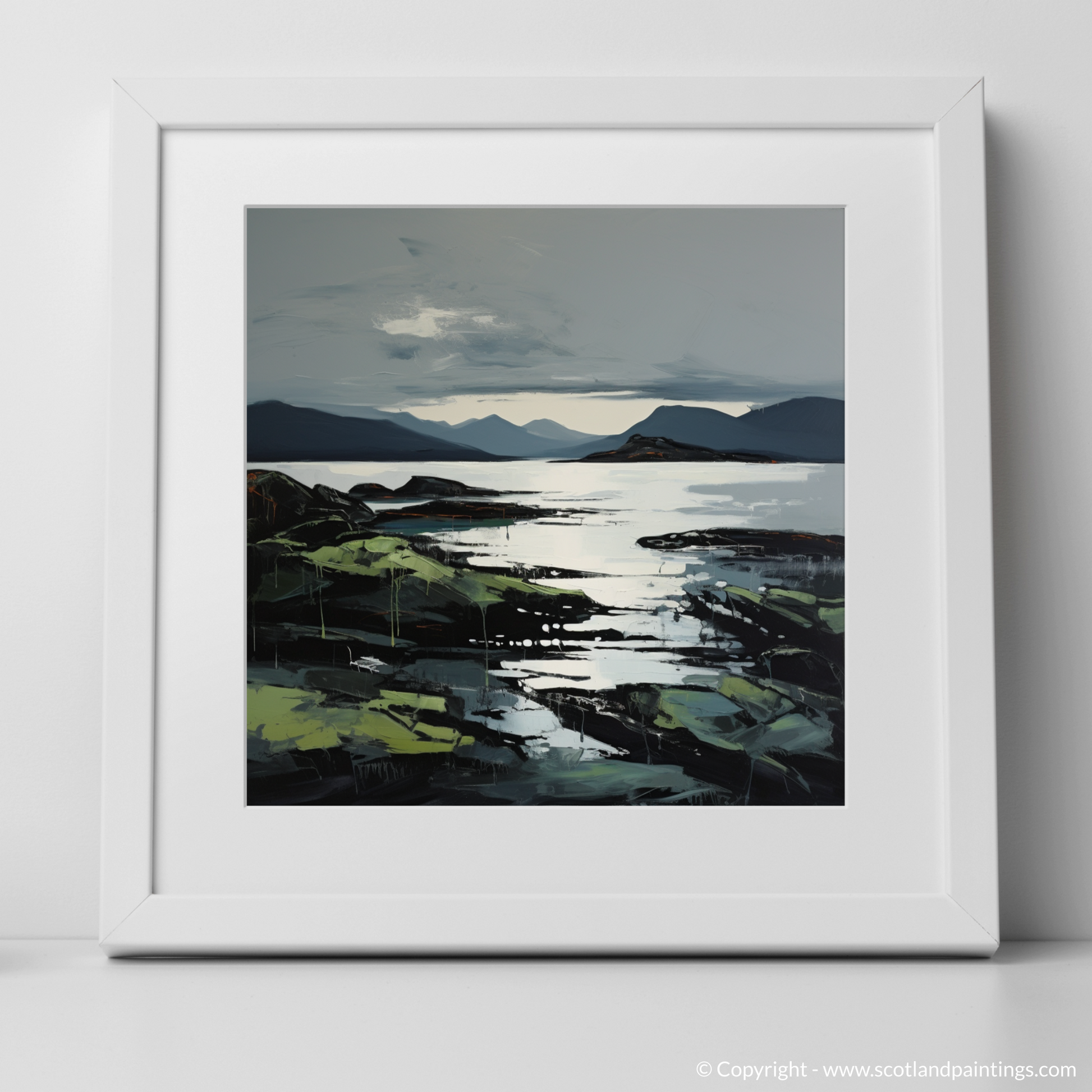 Art Print of Isle of Bute, Firth of Clyde with a white frame