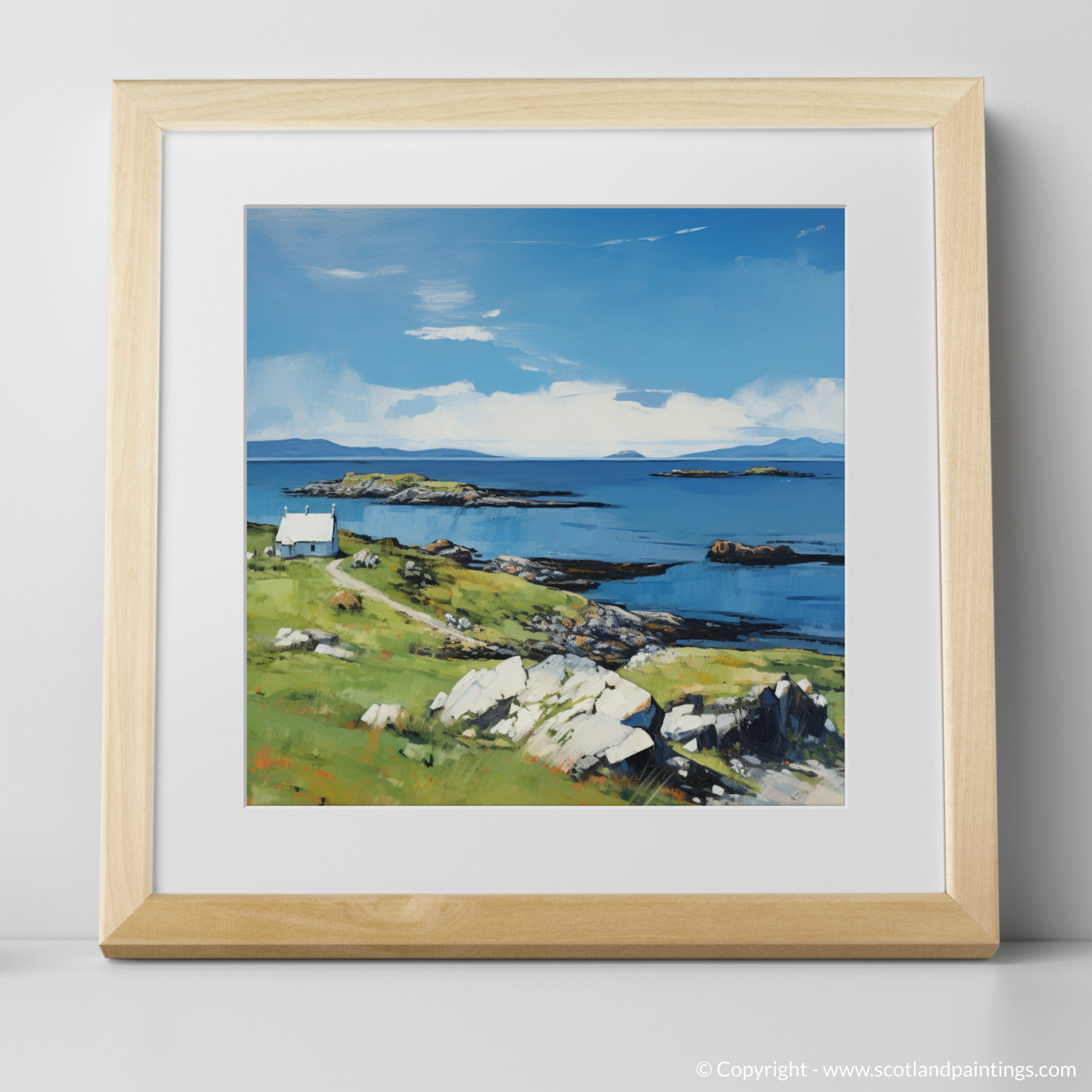 Art Print of Isle of Scalpay, Outer Hebrides in summer with a natural frame