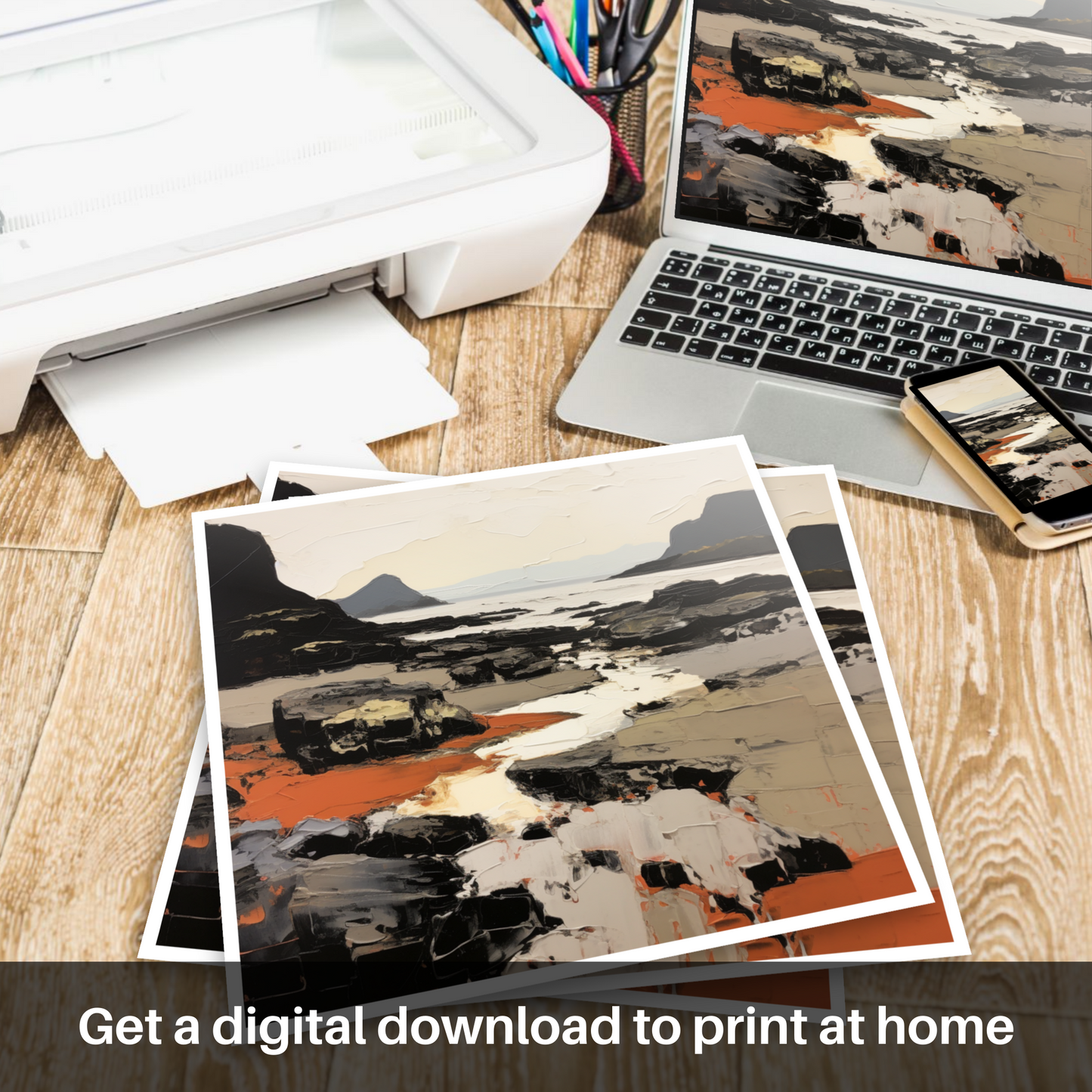 Downloadable and printable picture of Coral Beach, Claigan, Isle of Skye