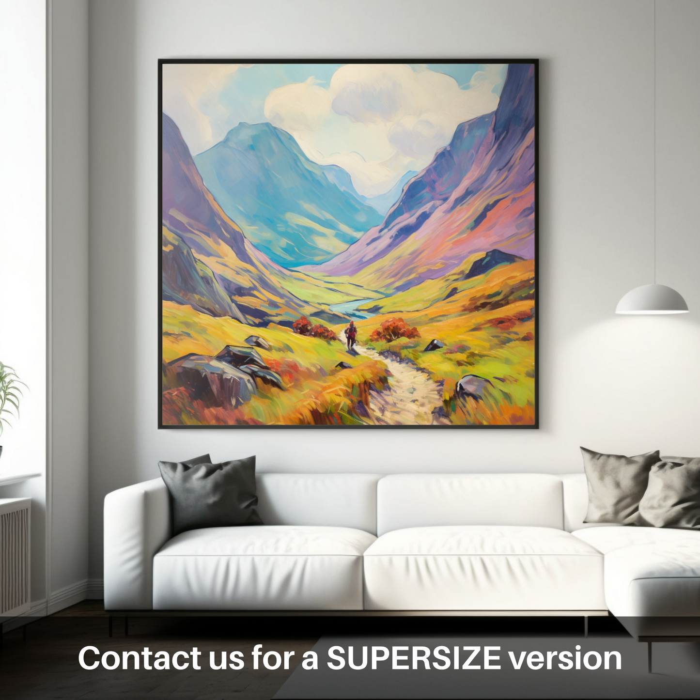 Huge supersize print of Hikers in Glencoe