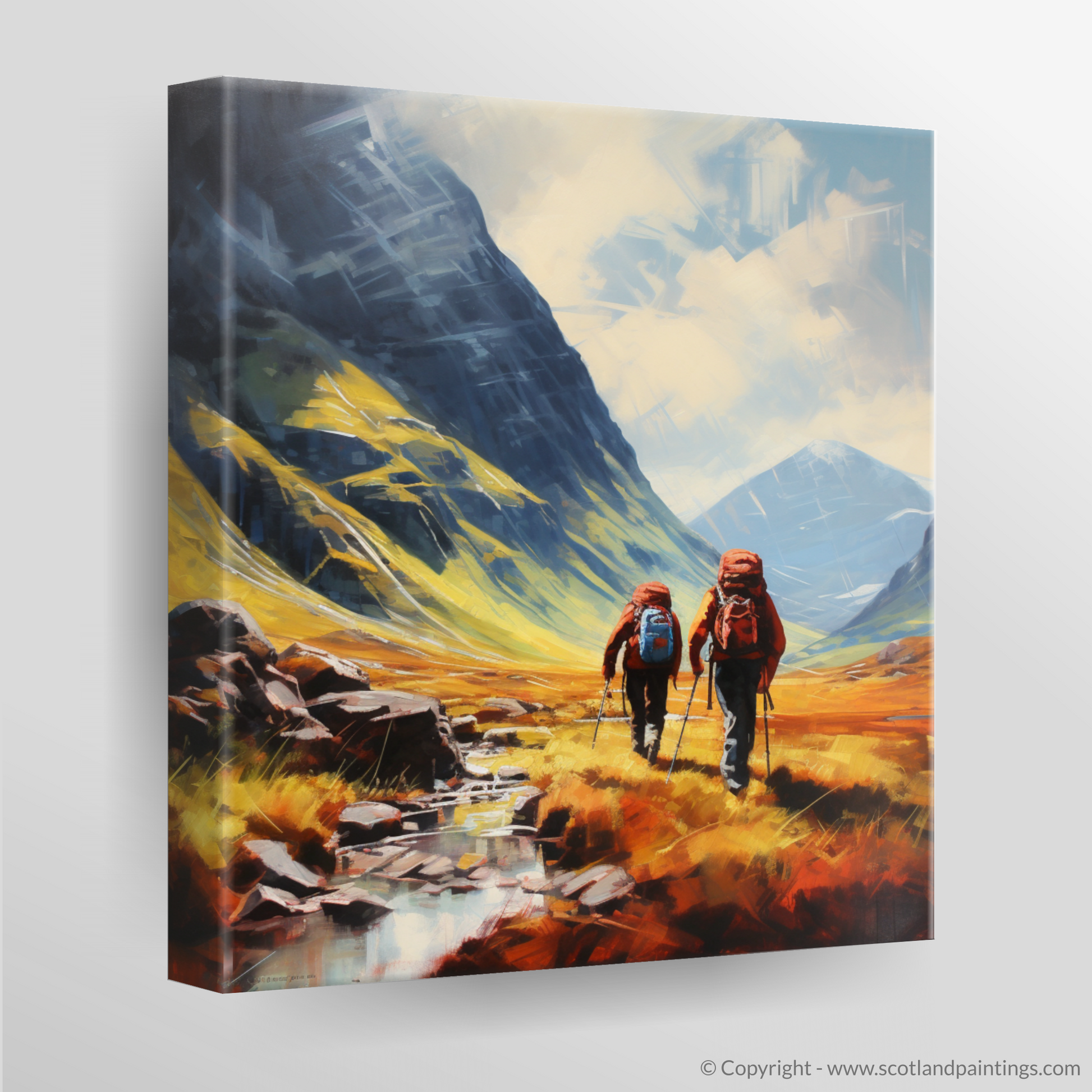 Canvas Print of Hikers in Glencoe