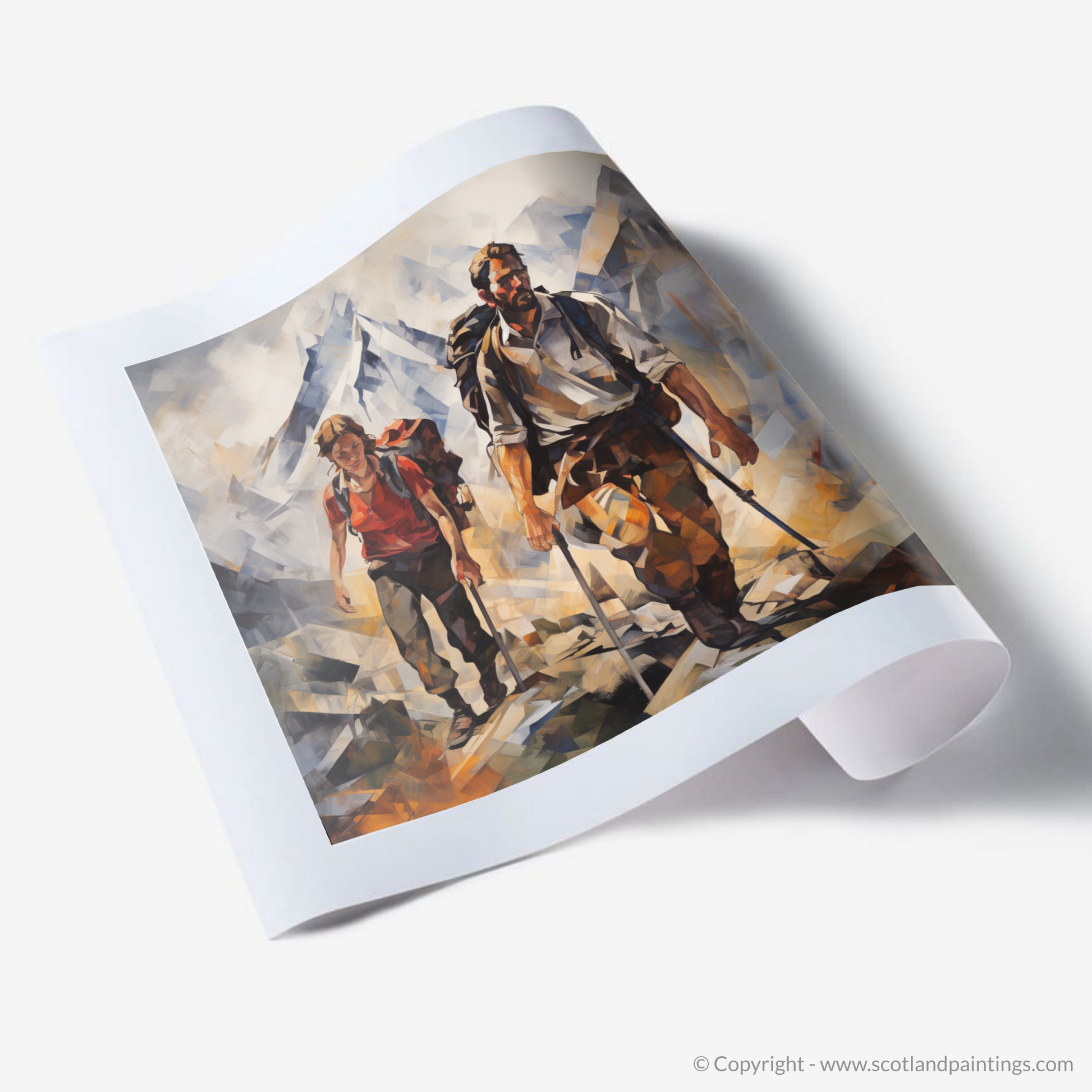 Art Print of Hikers in Glencoe