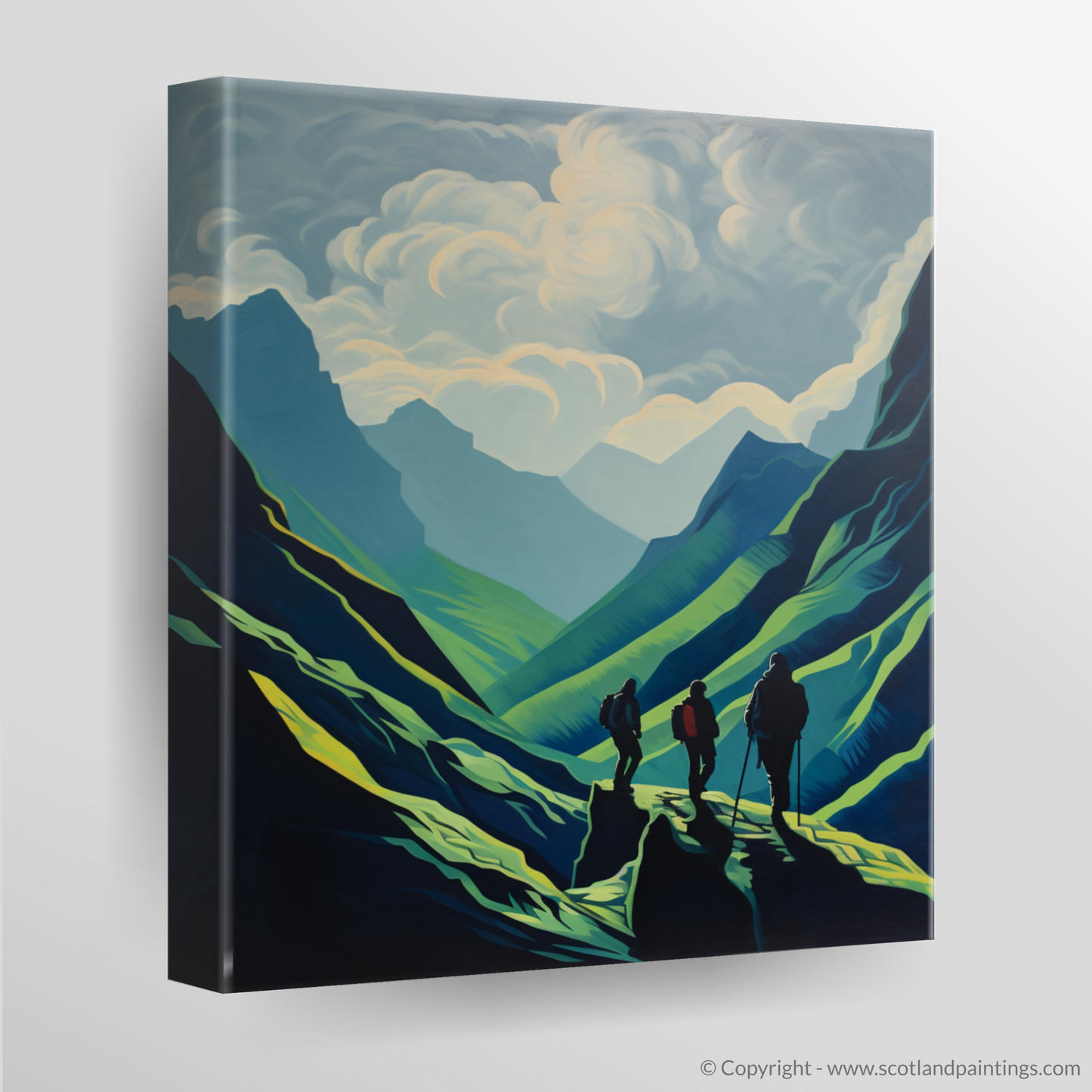 Hikers in Glencoe: A Minimalist Ode to Scotland's Wild Terrain